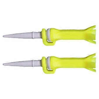 2 Stück flexible Golf-Tees 180 ° drehbare Golf-Tees 4-polige Golf-Tees Golfzubehör für Männer und Frauen Weiß fluoreszierend ye