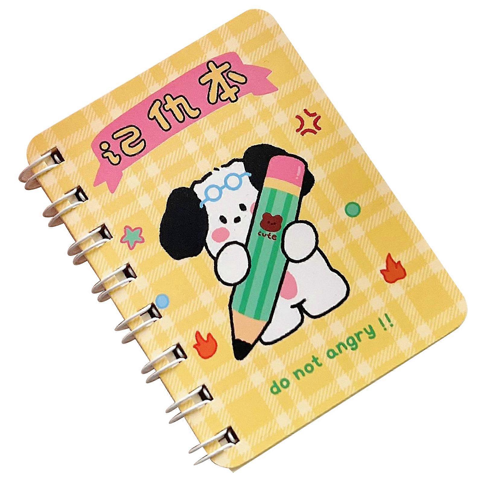 Mini Spiral Notebook Cute Dog Pattern Pocket Journal Notebook Daily Planner for Students