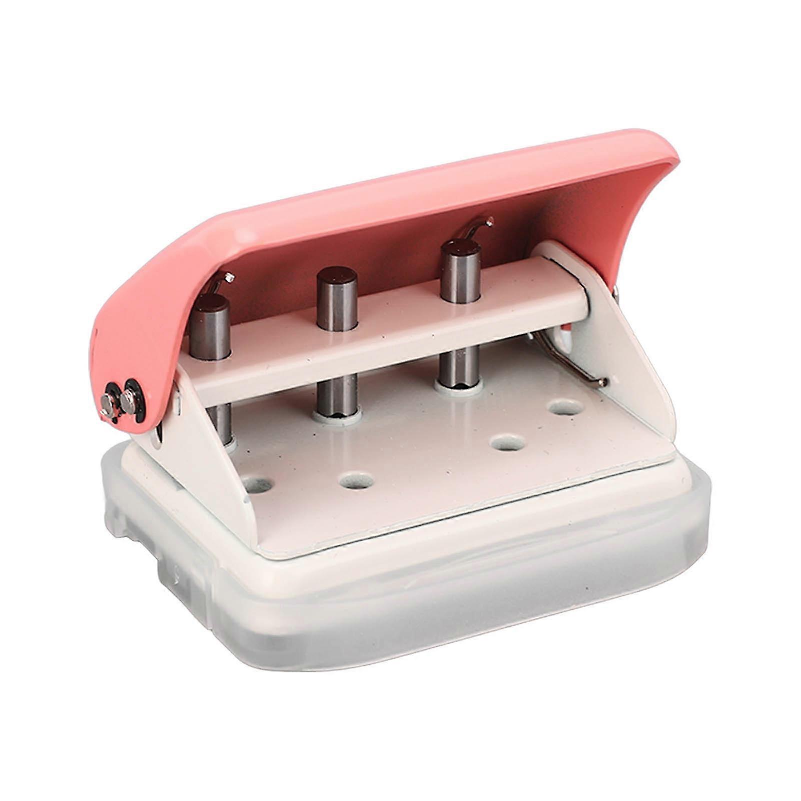 Hole Puncher Handheld Loose Leaf Paper Puncher Pink 3 Hole Punch with 5 Sheet Capacity