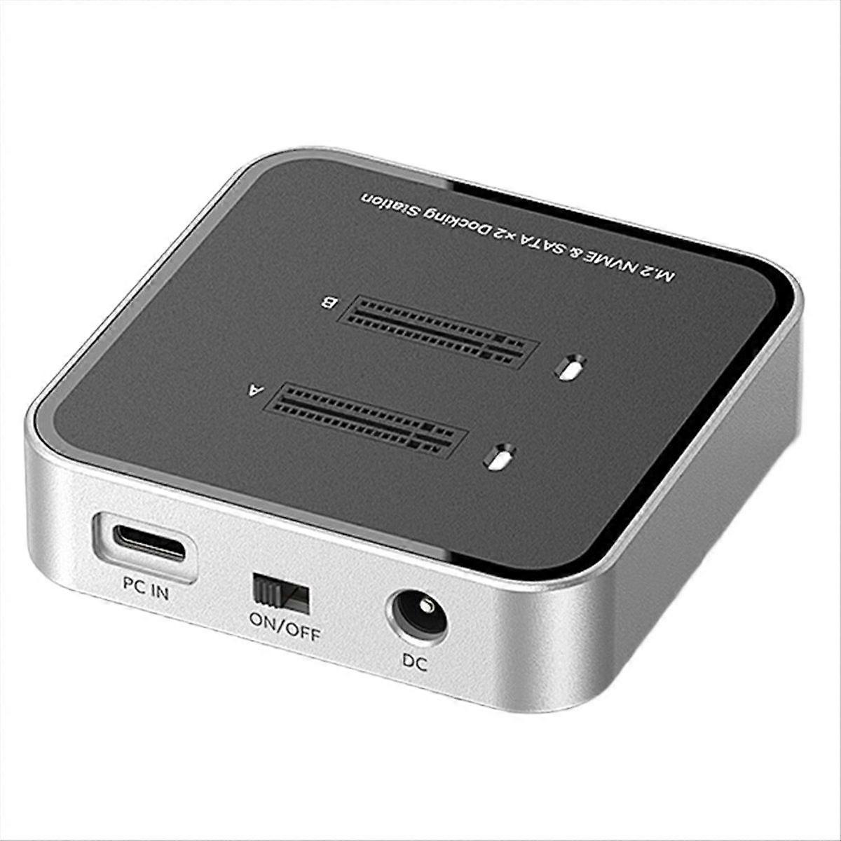 Dual Disk M.2 Dual Protocol, Hard Disk Seat, Solid State Drive Box TYPE-C HUB Expansion 10Gbps EU P