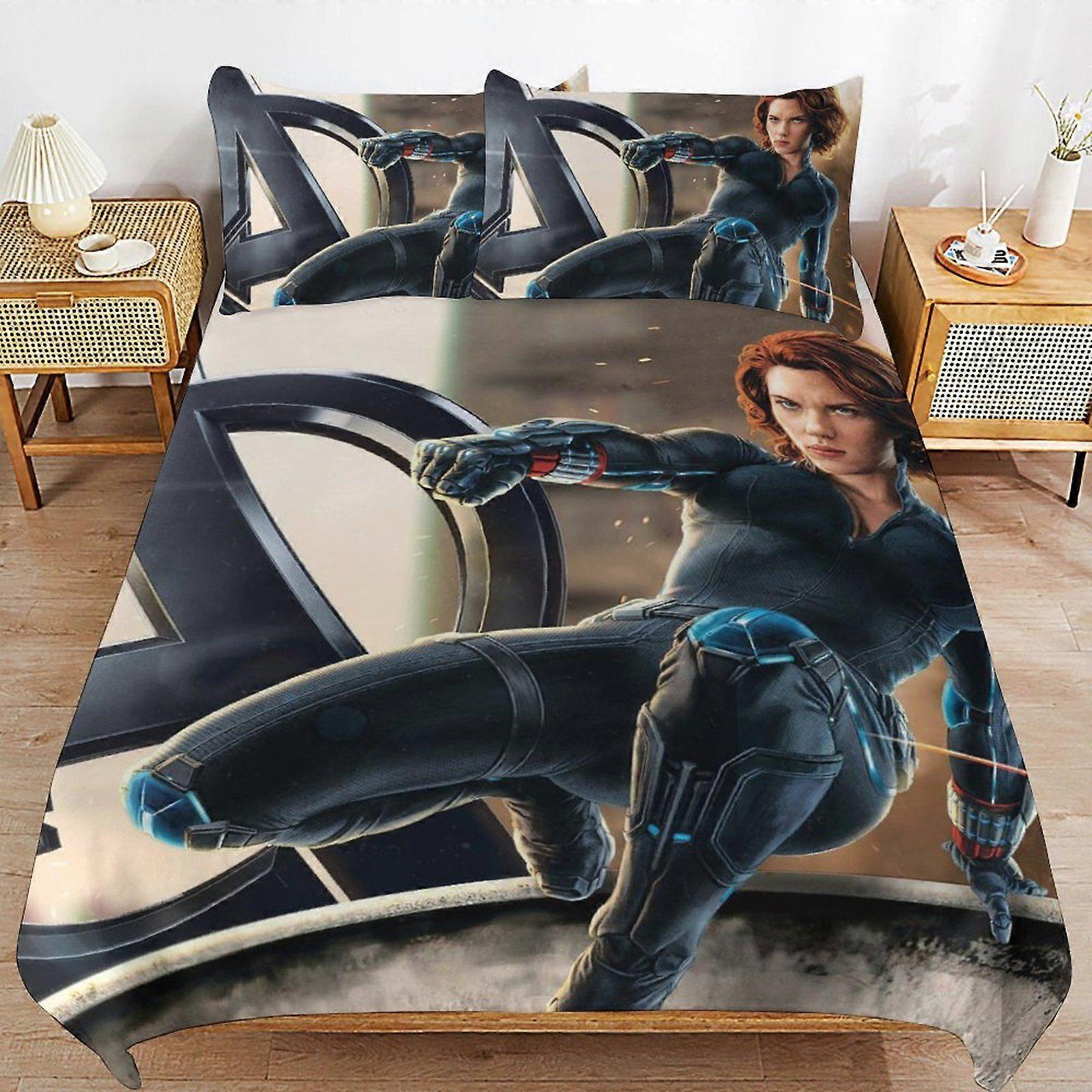 w261 Black Widow Classic Feel Thread Line Comfort Touch Secure Zip Practical Layer Duvet Cover Sets Habit m261