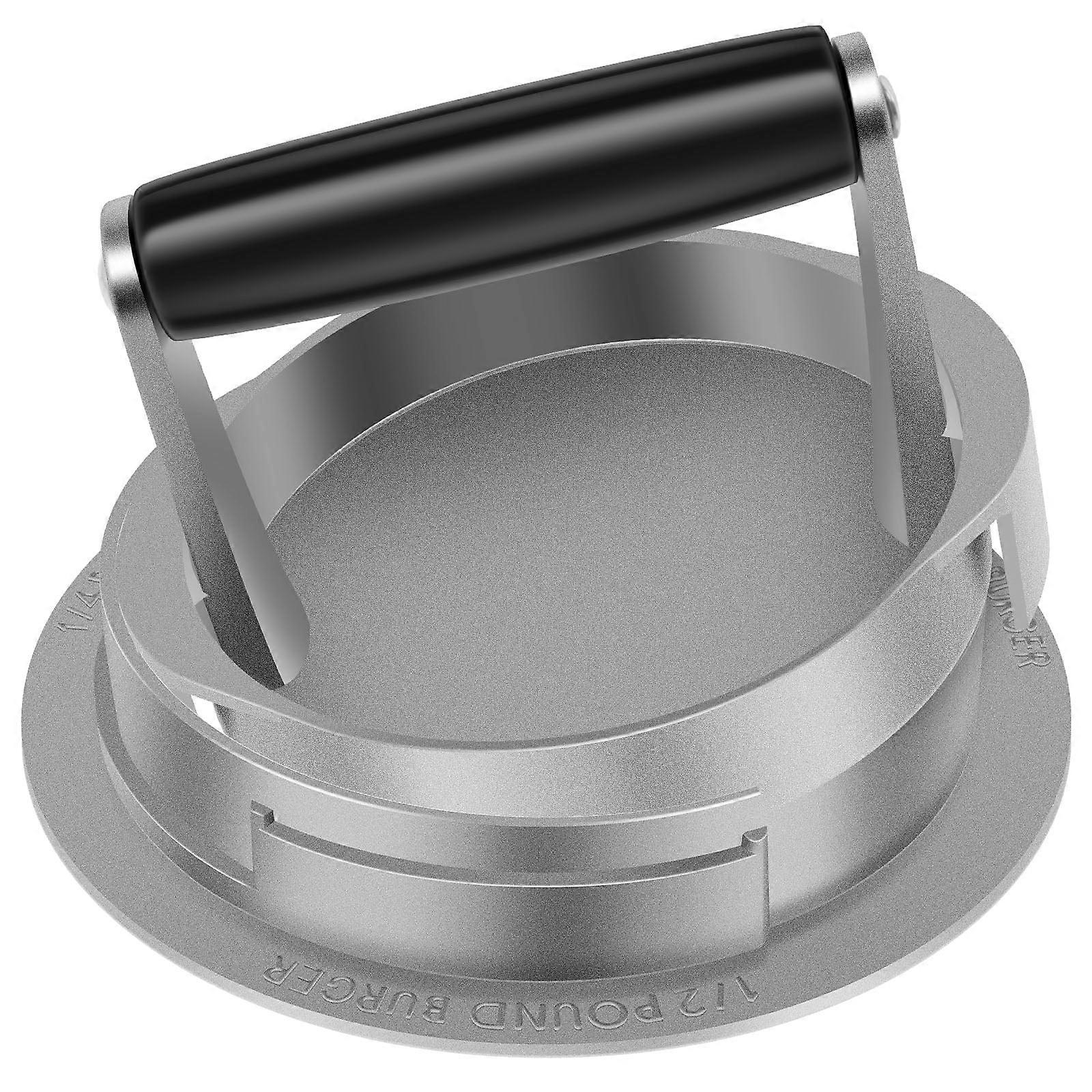 Wekvgz 2Pcs 5.5" Hamburger Press, Adjustable Thickness, Rustproof with Wooden Handle, compatible with home burger making