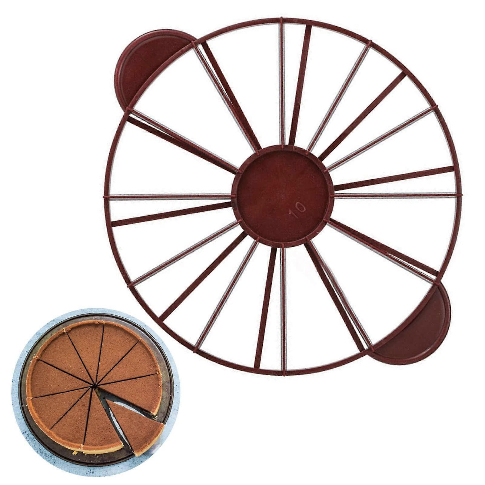 Round Cake Portion Marker 10/12 Piece Double Sided Cake Divider Baking Tool, Round Cake Slice Marker, Pie Slicer, Red