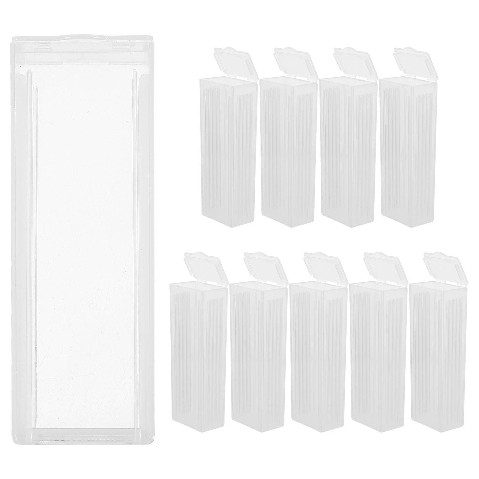 Transparent Microscope Slide Storage Box for Storage Portable Plastic 10Pcs Pack
