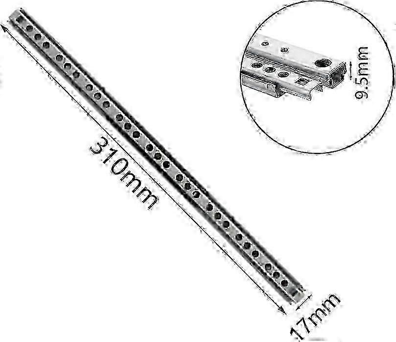 310 mm längd 17 mm metallkullager, 1 par (2 stycken)