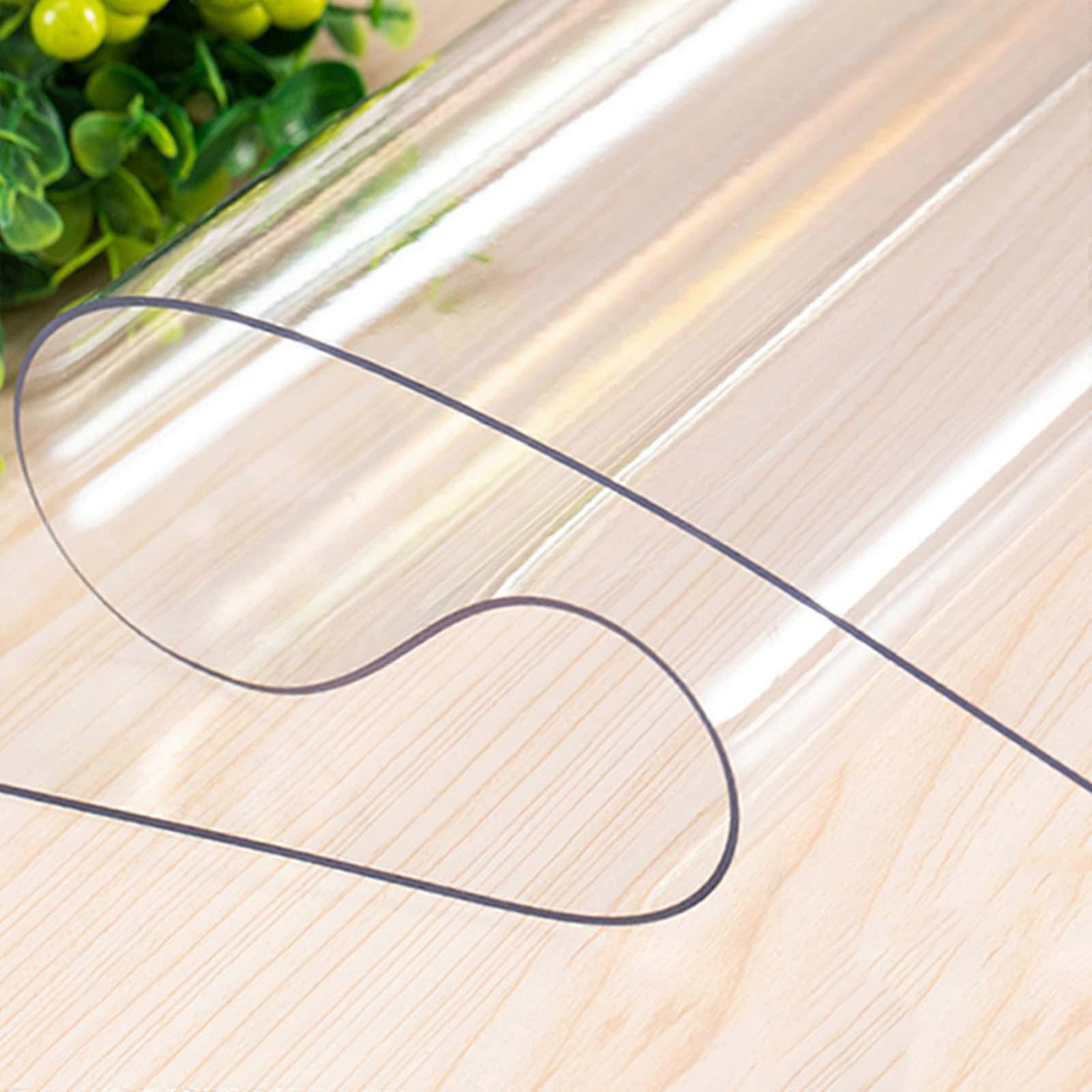 PVC Table Protector 1.0mm Heat Resistant Waterproof Wipeable Cover for Dining Table 60x100cm