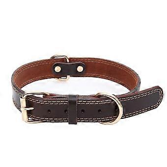 Leather Dog Collar, Genuine Leather, Alloy, Hardware, Double D-Rings, 3 Best for Medium Dogs