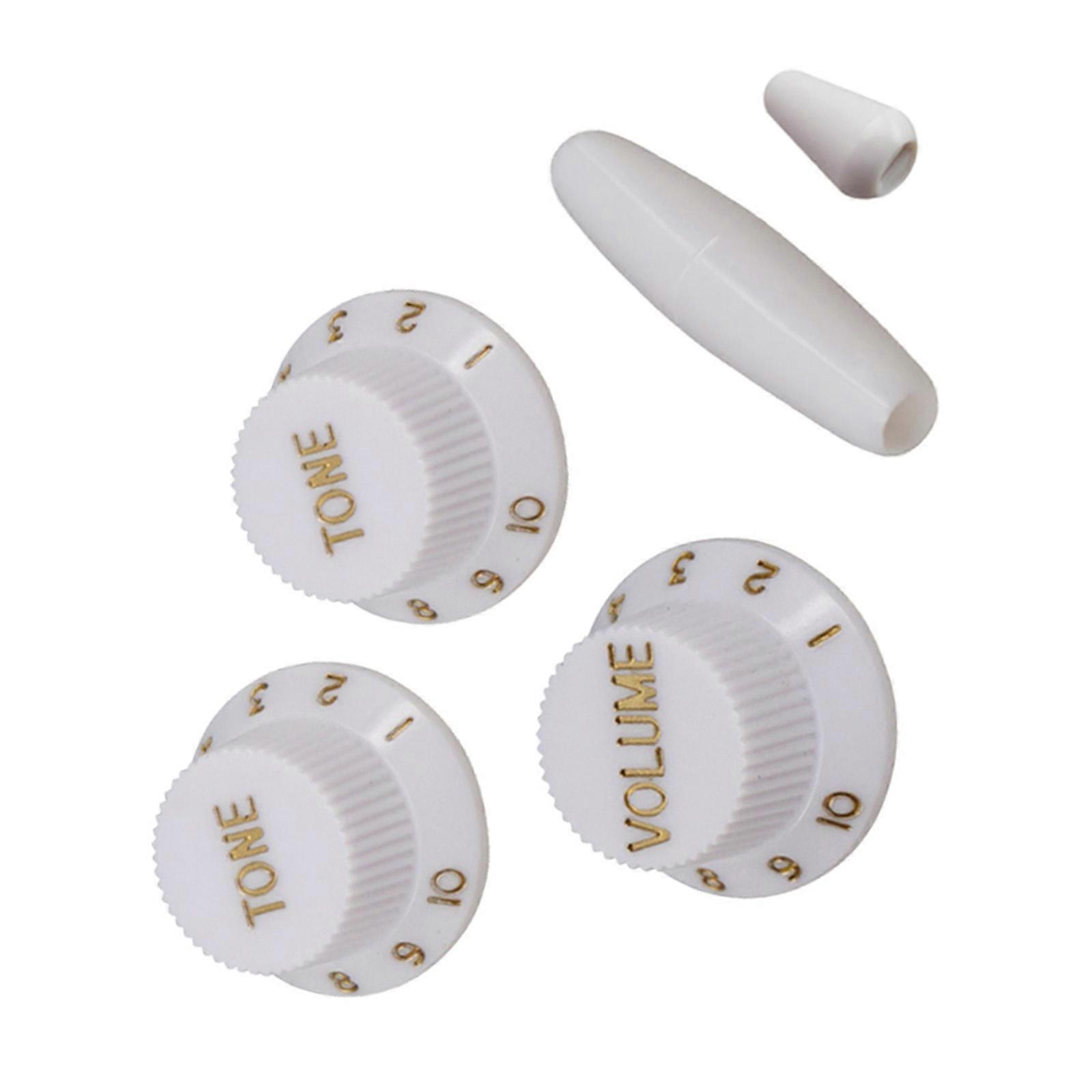 1 Set Electric Guitar Control Knobs Volumes and Tone Replacement Cover Easy Installation Guitar Knobs Plastic Texture Multicolor
