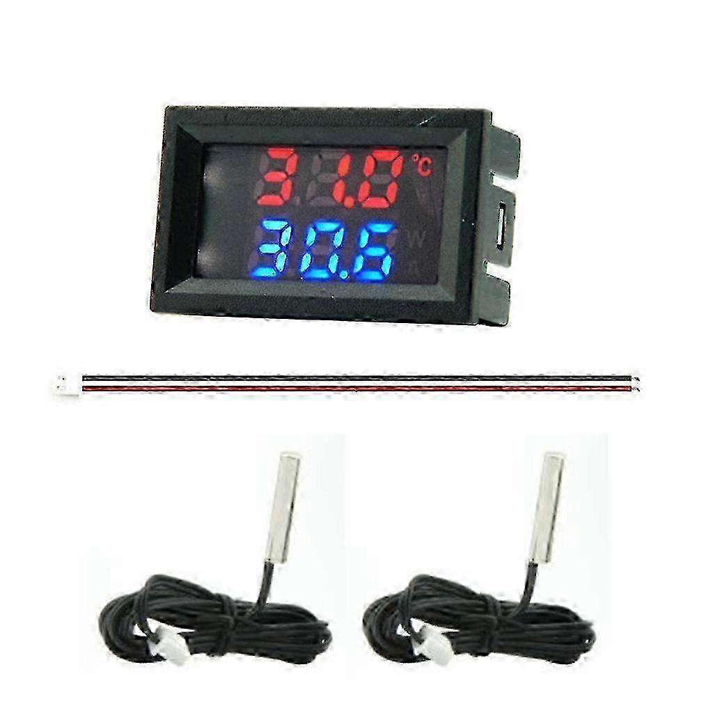 Temperature Meter Dual Digital Display Thermometer 4-28v Temperature Sensor Probe Detector Voltage Gauge Used For Car