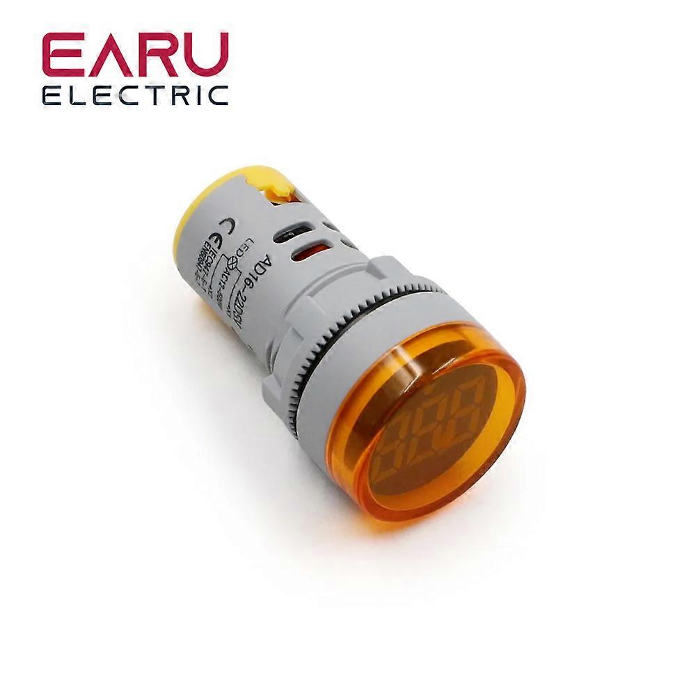 DIY Mini Digital Voltmeter 22mm Round AC 12-500V Volt Voltage Tester Meter Monitor Power LED Indicator Pilot Lamp Light Display