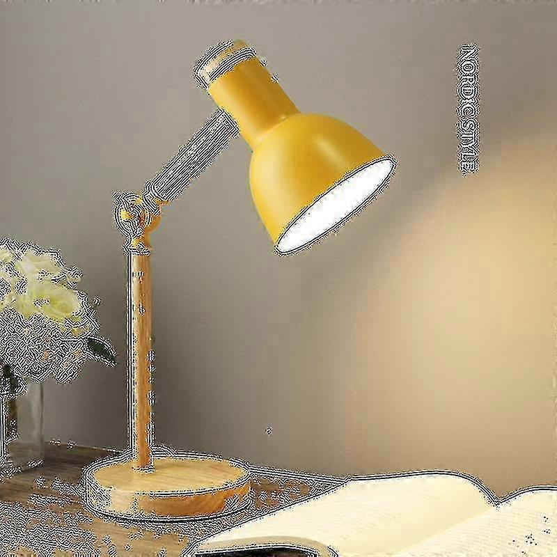 Scandinavian Folding Table Lamp - Wooden Art & Iron Frame with Soft LED Light