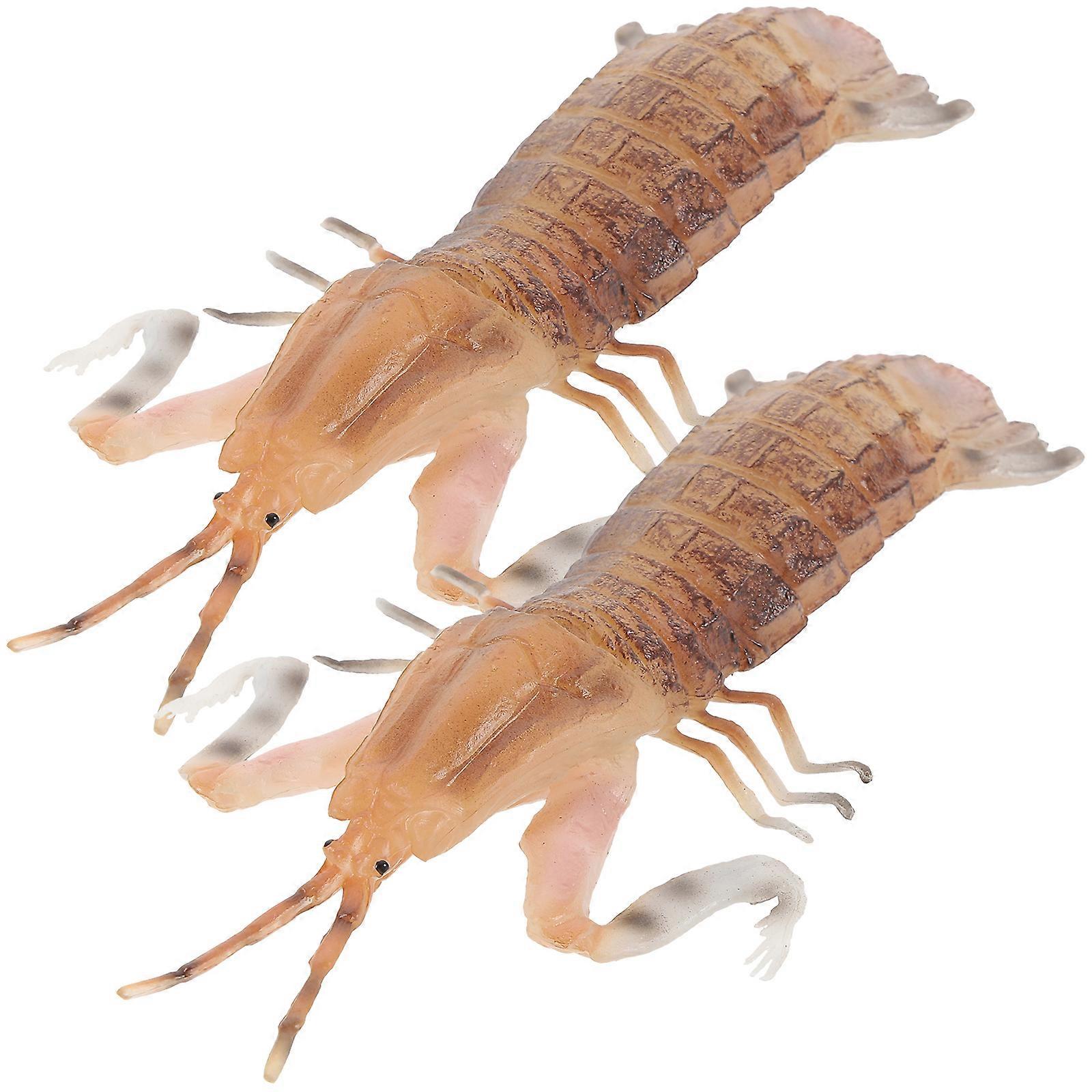 2 pcs Artificial Shrimp Model Fake Shrimp Model Simulated Shrimp Display Model for Decor
