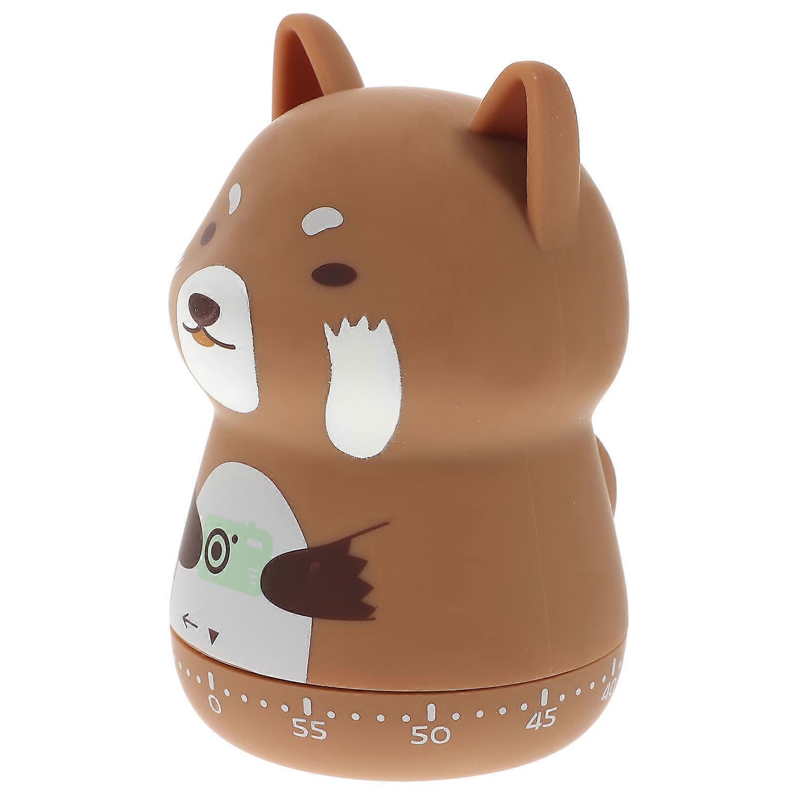 Baking Timer Cartoon Animal Shape Time Reminder Kitchen Use Assorted Color Mechanical Timer 1Set