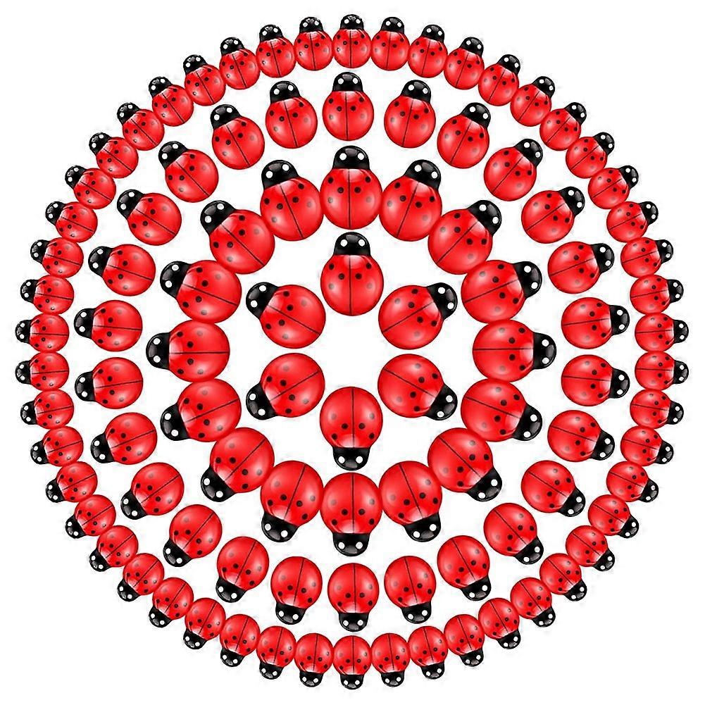 100 Pcs Mini Resin Insect, Tiny Resin Ladybugs Decor Plastic