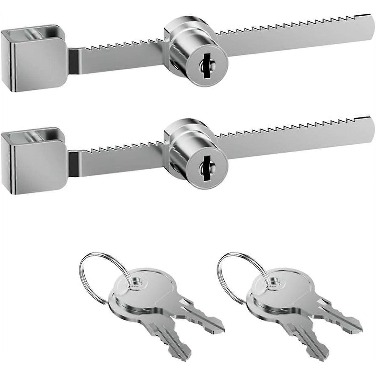 Spärrlås för skjutdörr i glas med kromfinish, passar 4-8 mm glas, säker vitrinskåp