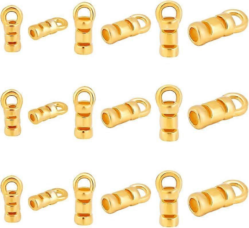 925 Sterling Silver Cord End Caps 18pcs 3 Sizes Tassel Caps Leather Cord End Cap Jewelry End Caps Golden End Tip with Loop for 1~1.6mm Cord Dangle Ear