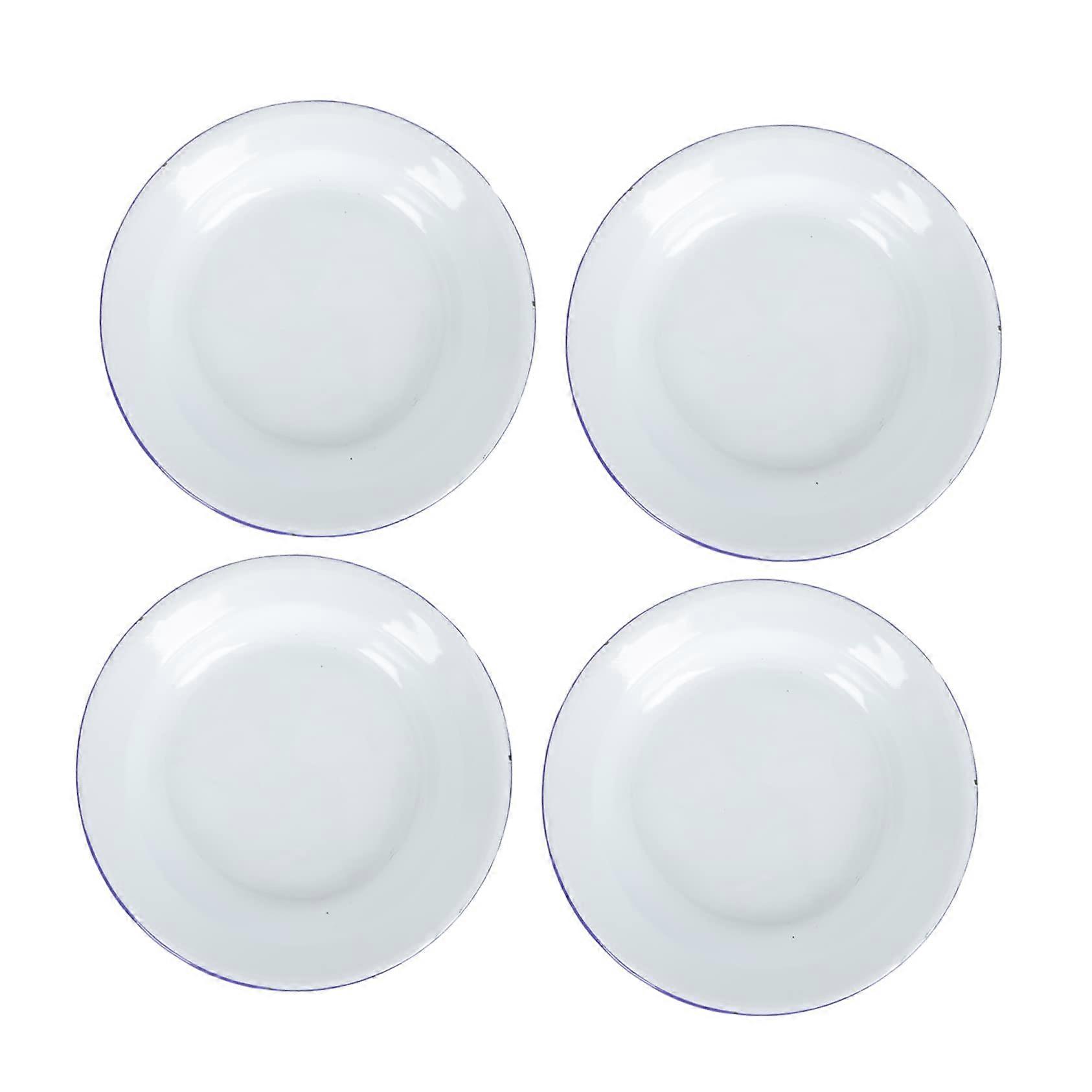 8pcs Enamel Serving Plates with Lids for Snacks Fruits and Party Tableware Bowls