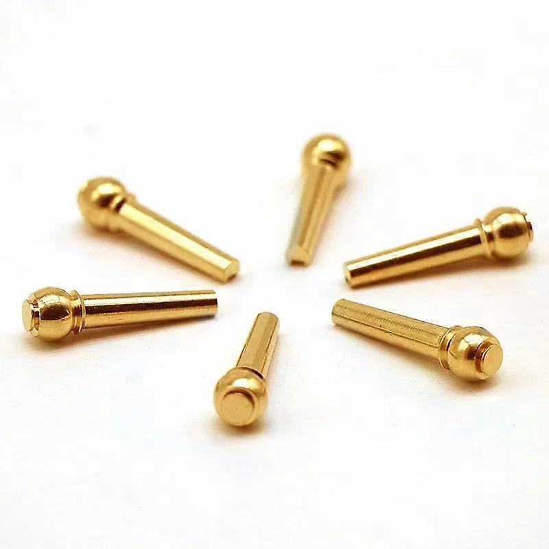 6Pcs Guitar Strings Nail Metal Acoustic Guitar Bridge Pins Brass Guitar Strings Fixed Cone String Pins String Nut Nails