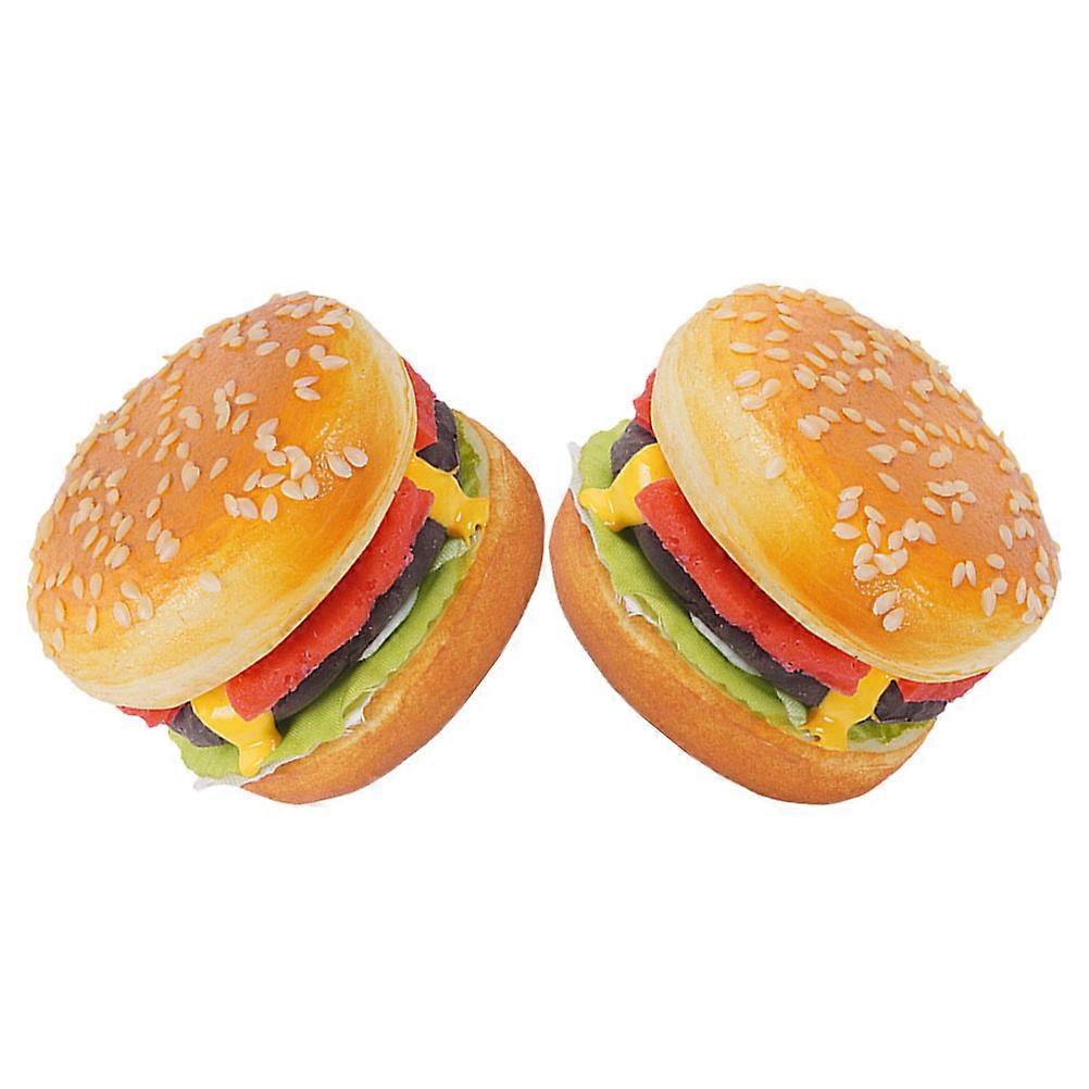 Fake Burger Model for Decoration 2Pcs Simulation Bakery Photo Prop