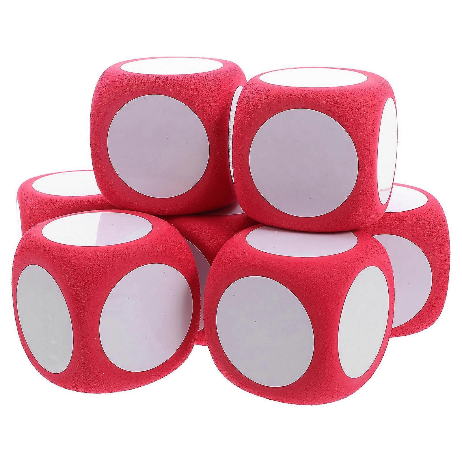Blank For Educators Foam Blank Dices Red 6 Cm Dry Erase Cubes Blocks Interactive Learning Creative Game 8Pcs