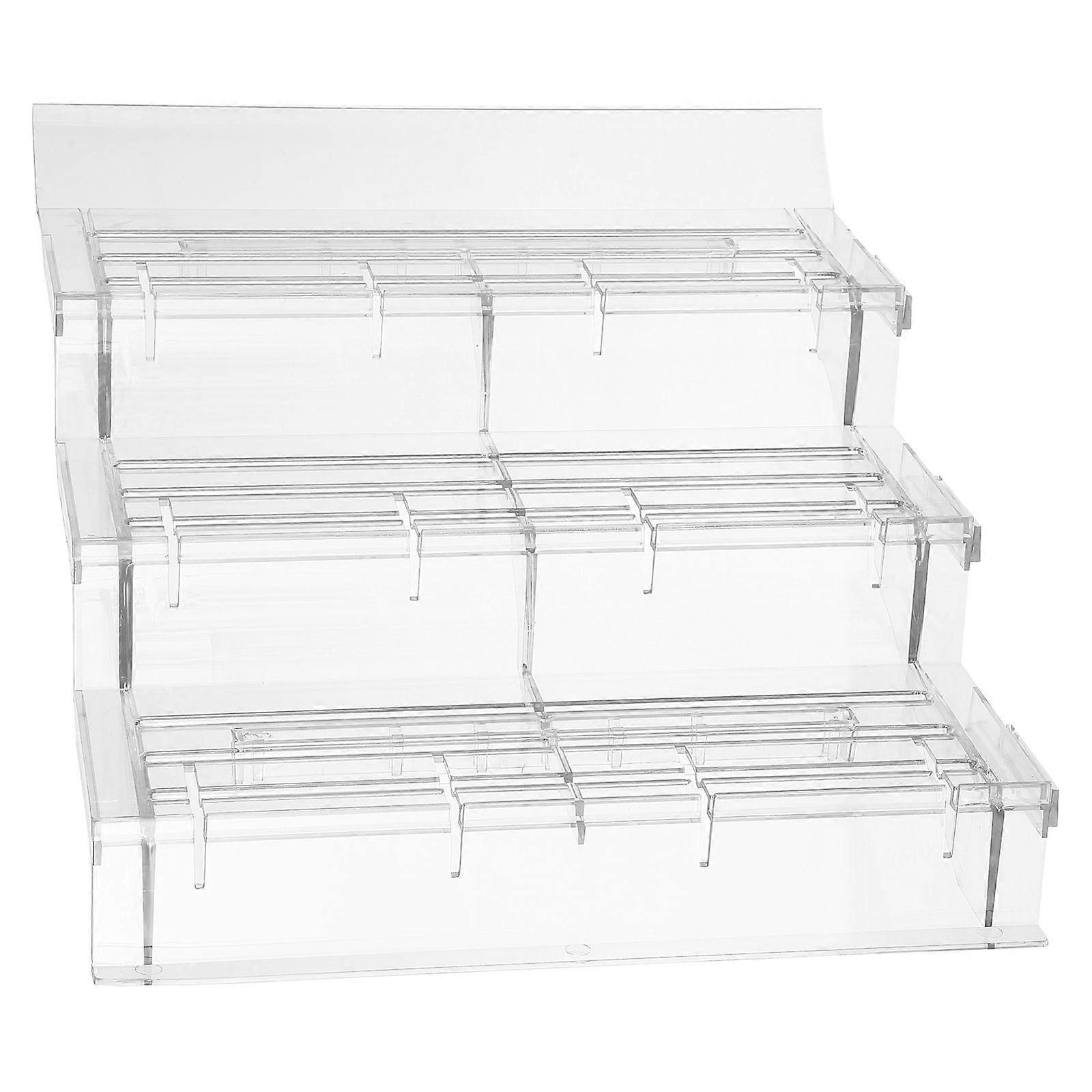 Clear Food Riser Plastic Display Stand for Home 3 Layered Organizer