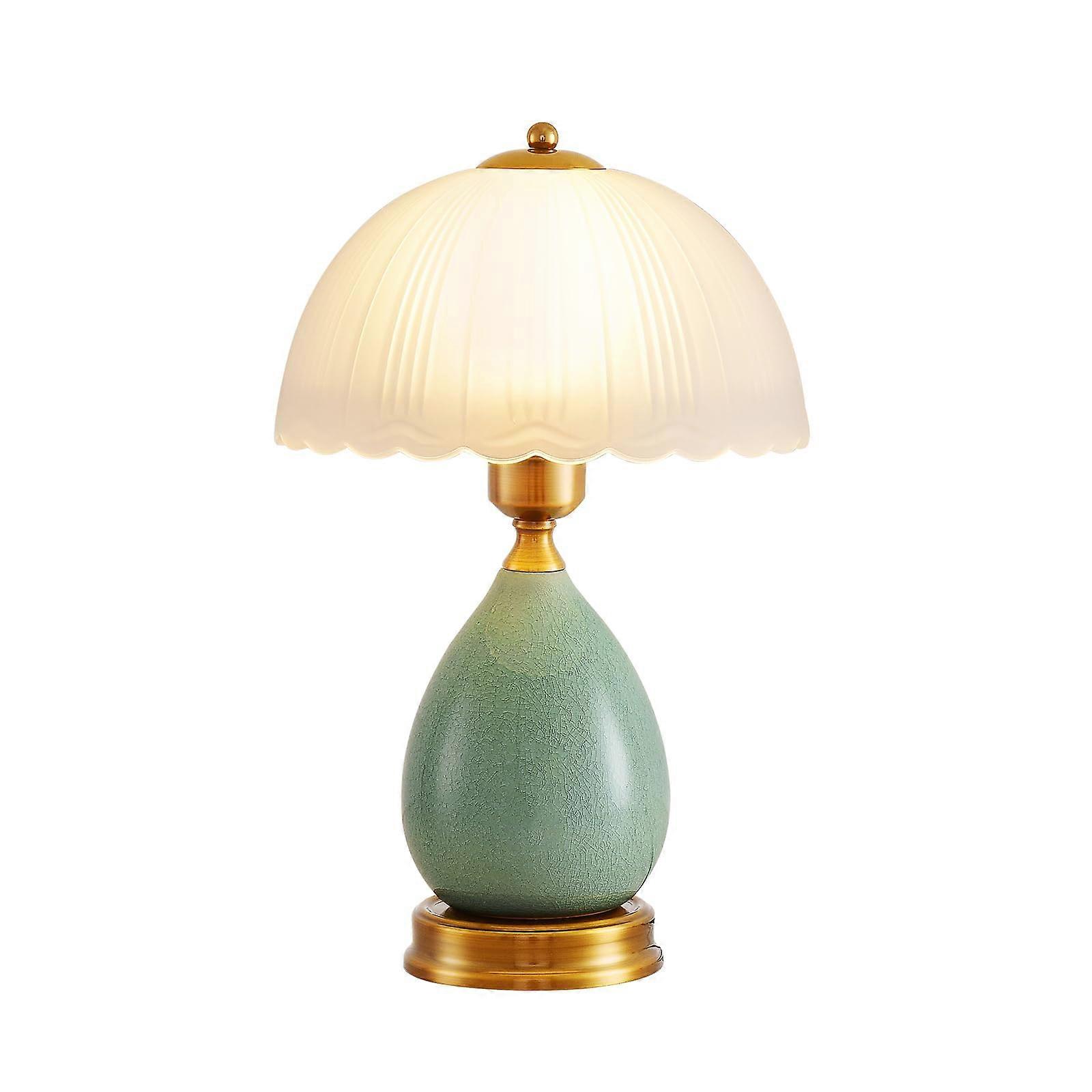 Vintage Ceramic Table Lamp with Adjustable Lighting, Mid Century Style Bedside Light for Bedroom