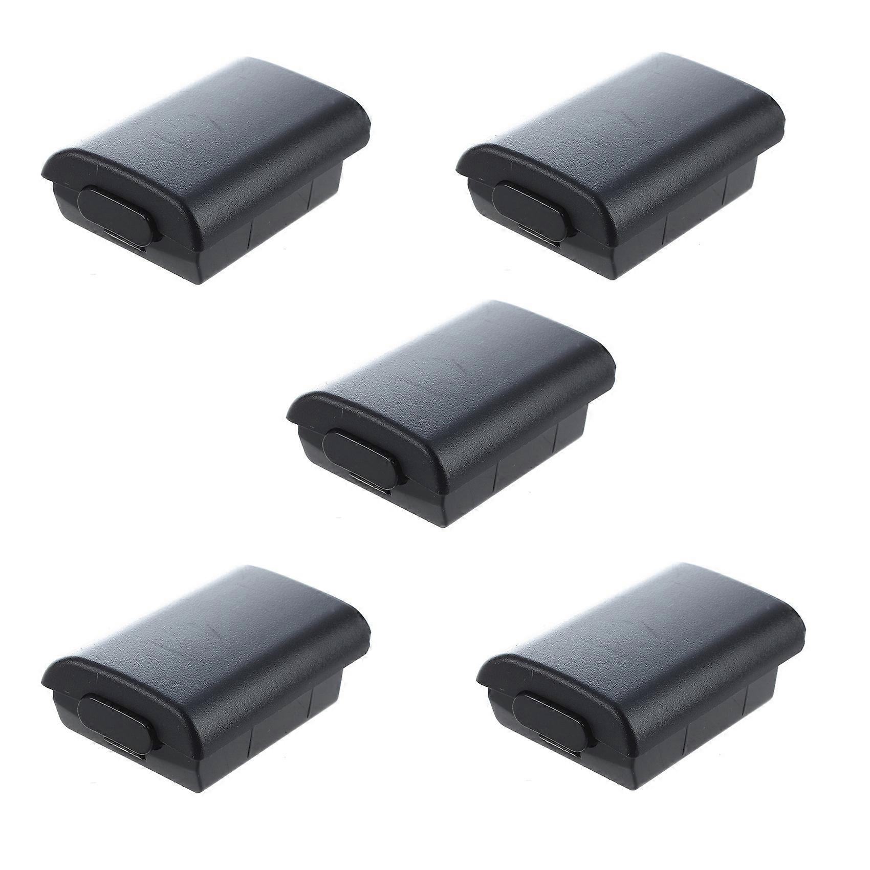 5X Lid Cover Case Cover Case BLACK Battery for Microsoft Xbox 360 Controller