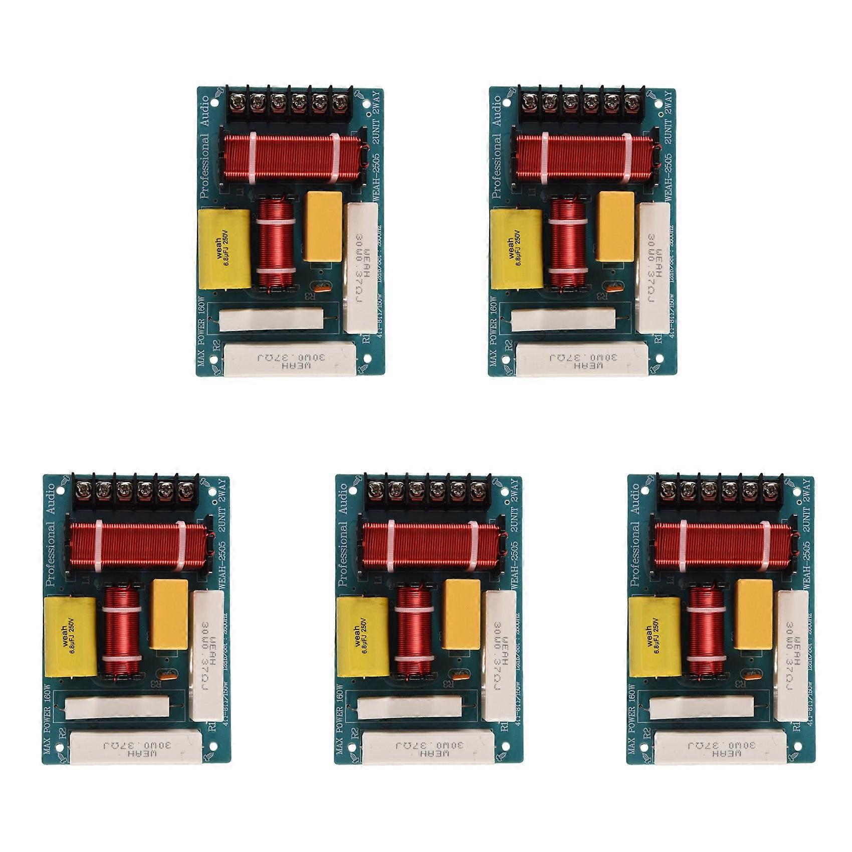 5X 200W Speaker Crossover 2 Way High-Low 8 Ohm Frequency Divider for 10 Inch Speaker