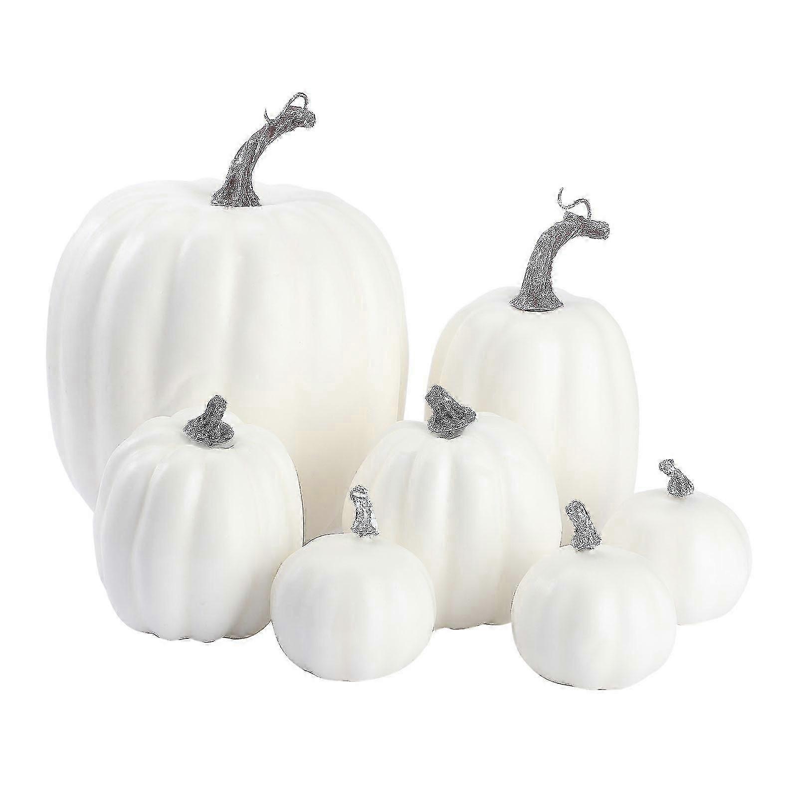 7-Pack Artificial Pumpkins for Thanksgiving Decor - Ideal for Fireplace & Kitchen