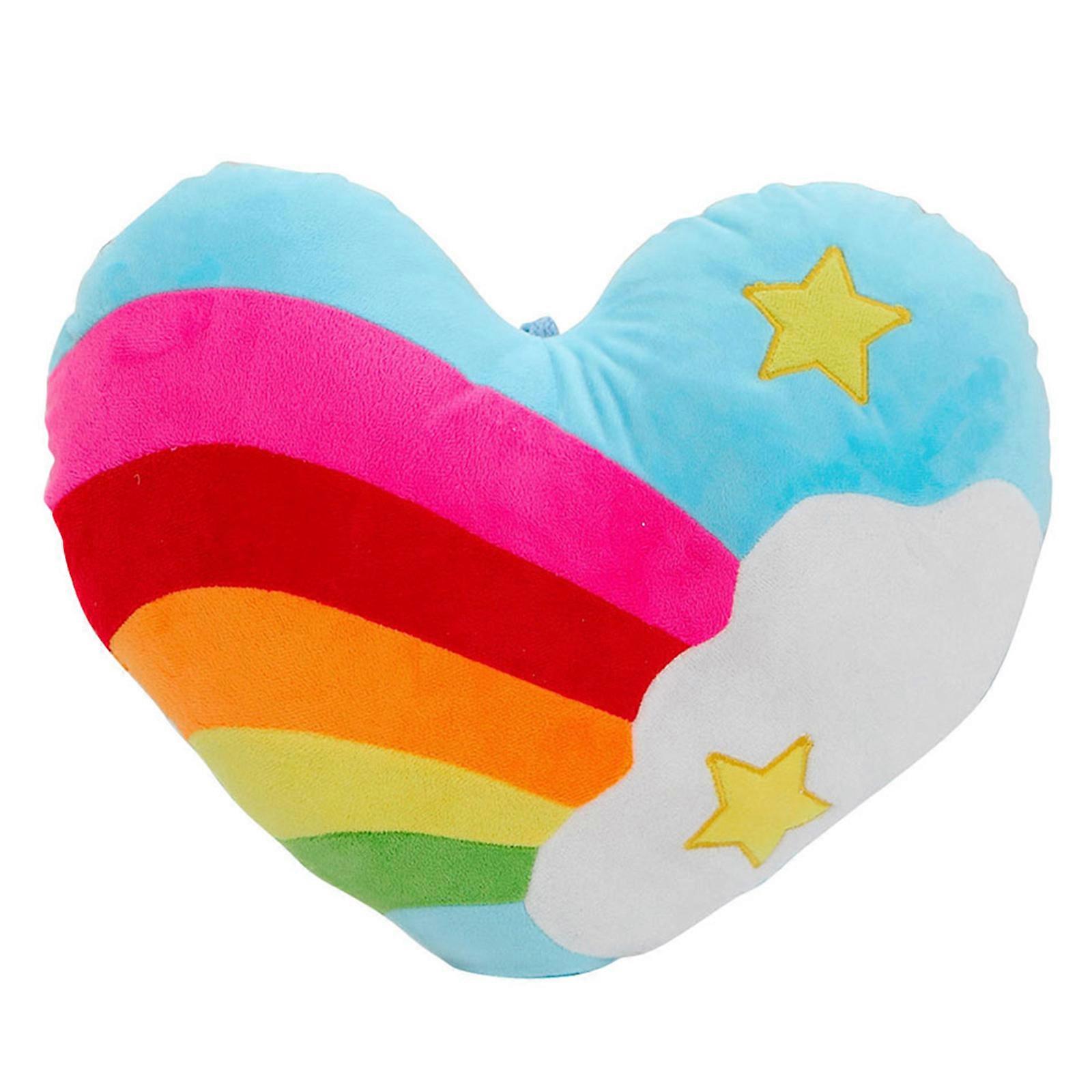 1pc Rainbow Heart Shape Plush PP Cotton Throw Pillows Cushions (Random Pattern)
