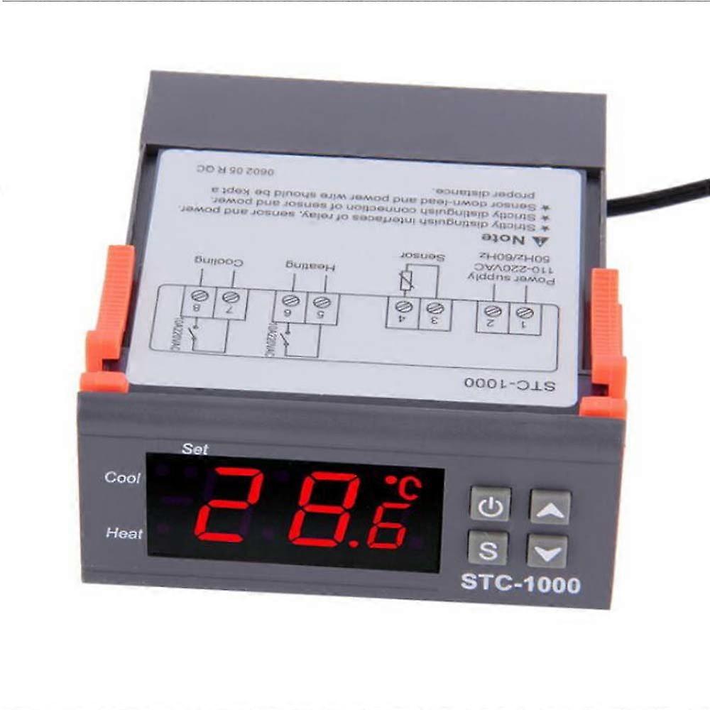 STC-1000 Thermostat Temperature Controller for incubator Relay LED 10A 2 Stages Heating Cooling 110V 220V 12V 24V Power Supply