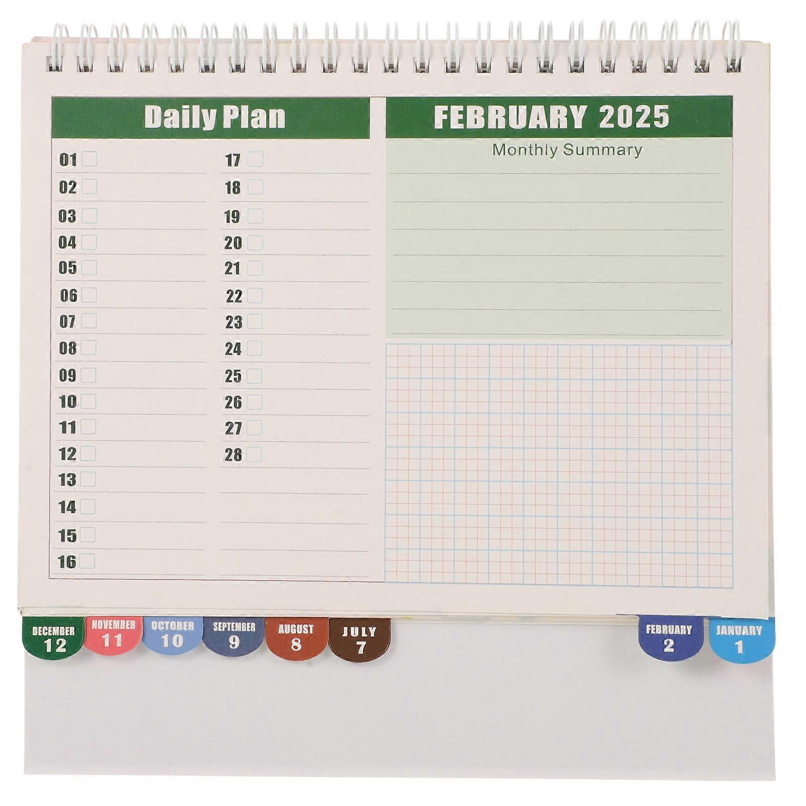 Office Desk Calendar English Flip Calendar for Daily Use Monthly Planner