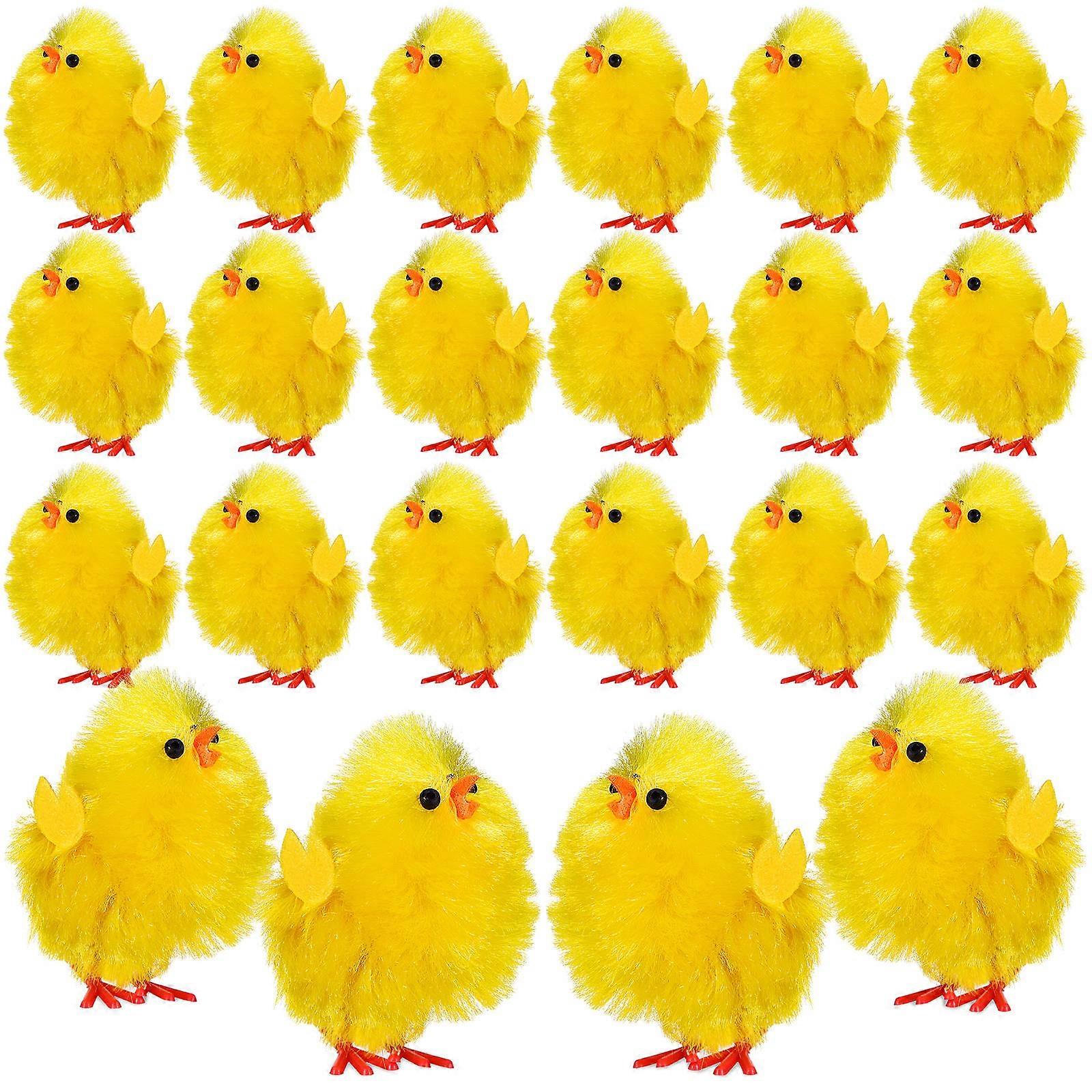 Easter Mini Chicks Decoration Set 72Pcs Yellow Baby Chickens for Easter
