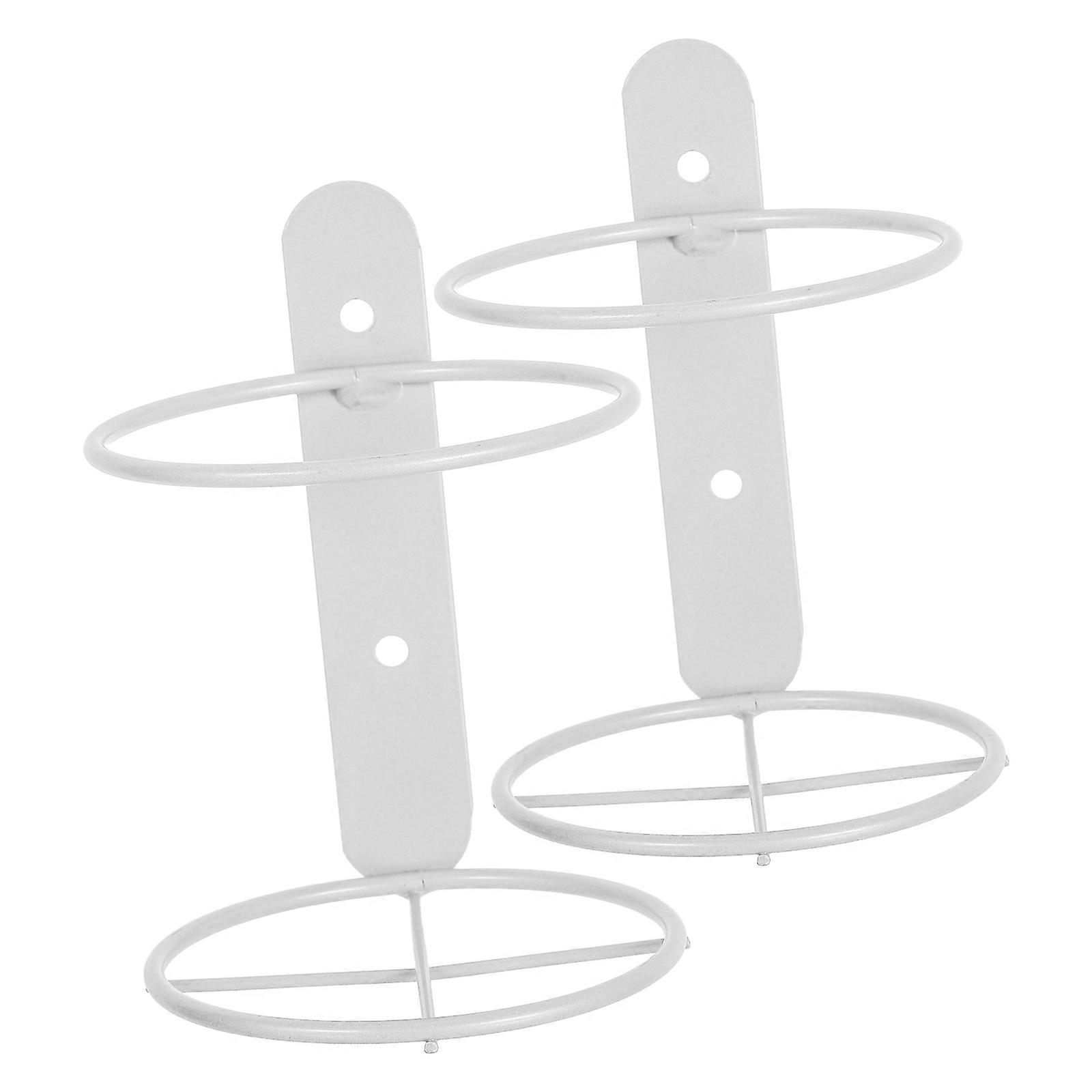 Wall Mounted Rack for Kitchen Storage 2Pcs Metal Holder White