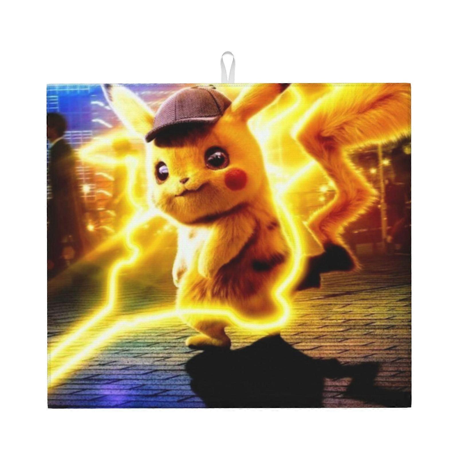 Po-Ke-Mon Dish Drying Mat For Kitchen Counter, Microfiber Dish Mat, Fast Absorbent Draining Pad