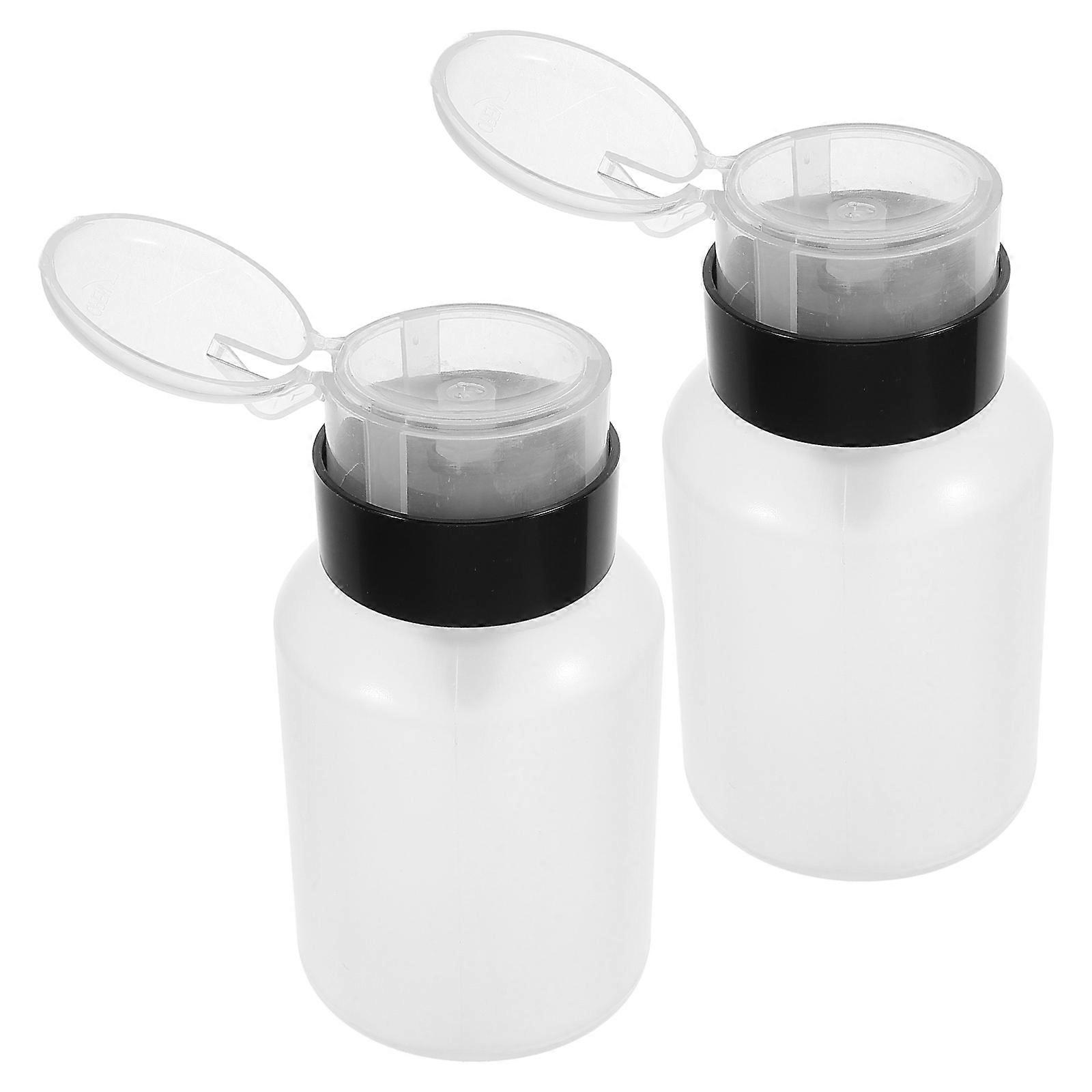 Nail Polish Remover Pump Bottle for Liquid Dispensing 2Pcs Refillable Set