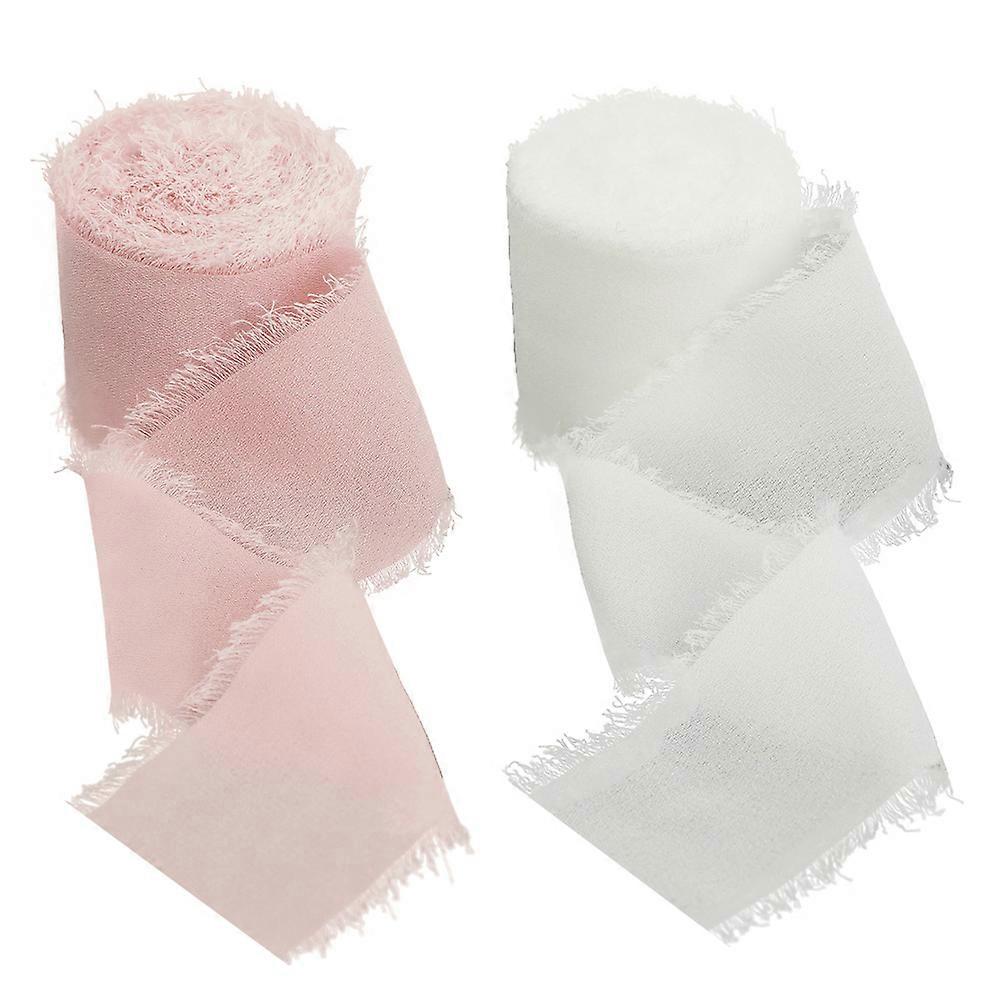 Multi-Function Decorative Fringe Ribbon for Decoration 2 Rolls Polyester