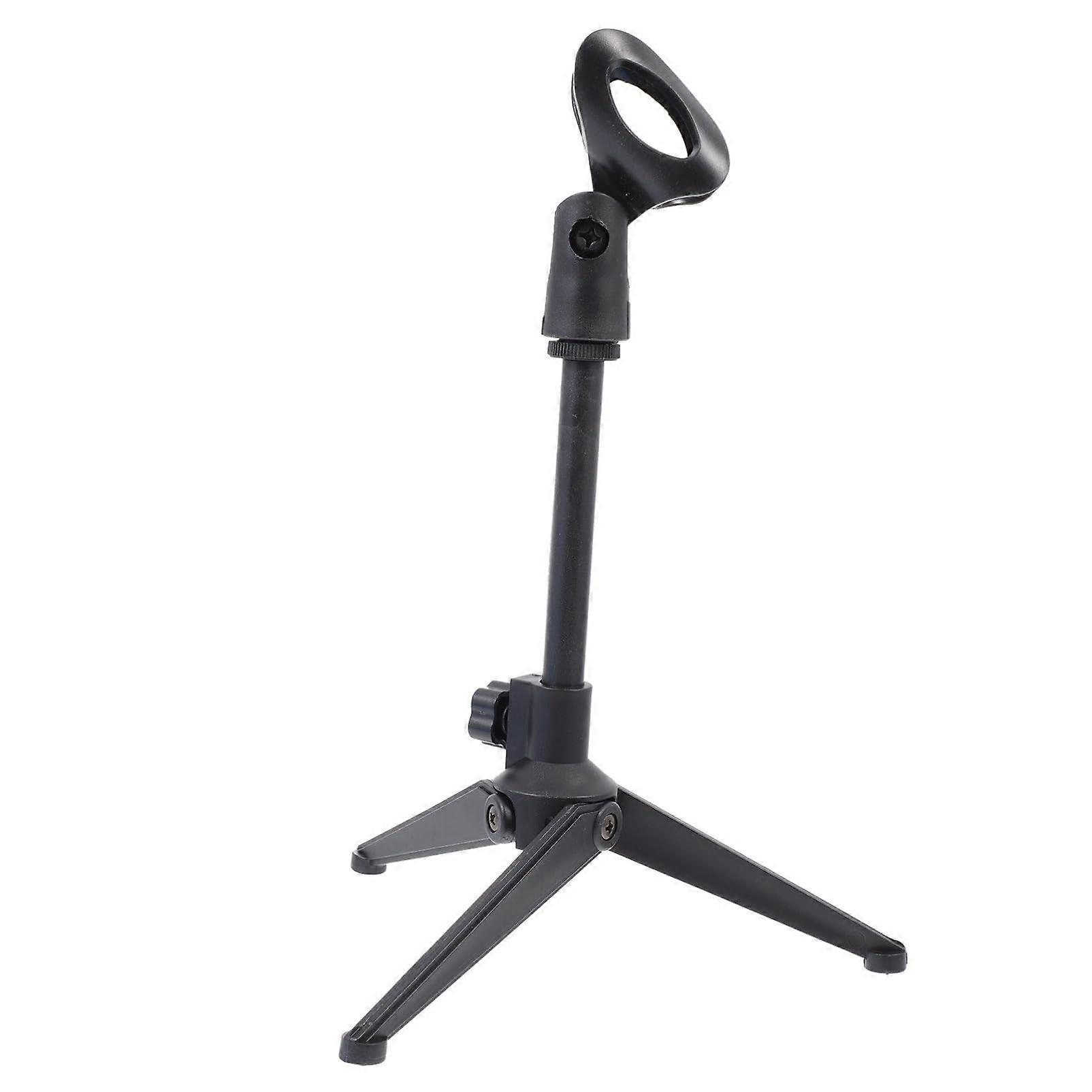 Microphone Stand Mic Bracket With Stable Base For Podcasting Broadcasting Recording Desktop And Laptop Compatible Black