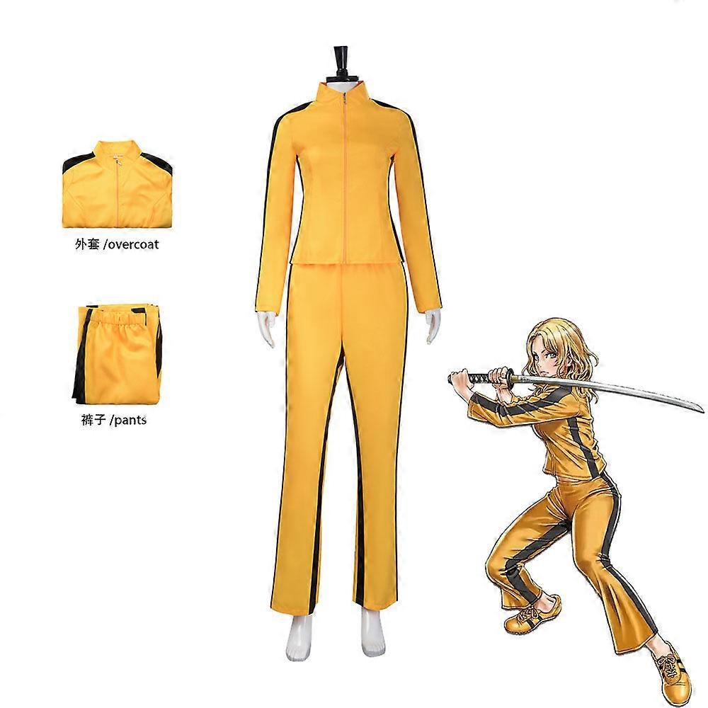 Kill Bill Vol.1 The Bride Top and Pants Yellow Cosplay Costume Halloween Masquerade Carnival Dress Up Party Outfits for Adult