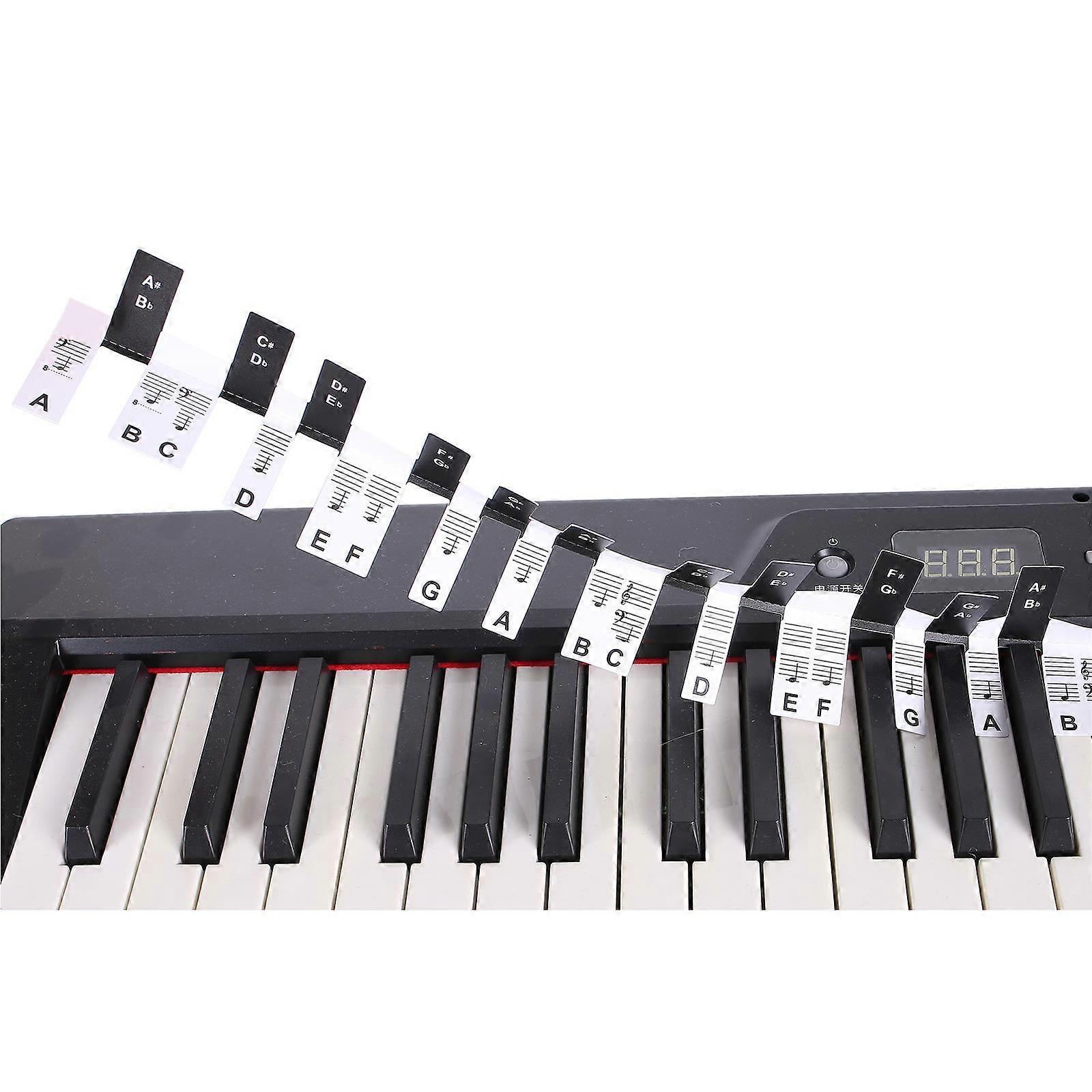 Removable 88-Key Piano Keyboard Stickers Piano Beginner Sticker Keyboard Note Labels Marker for Learning and Practice