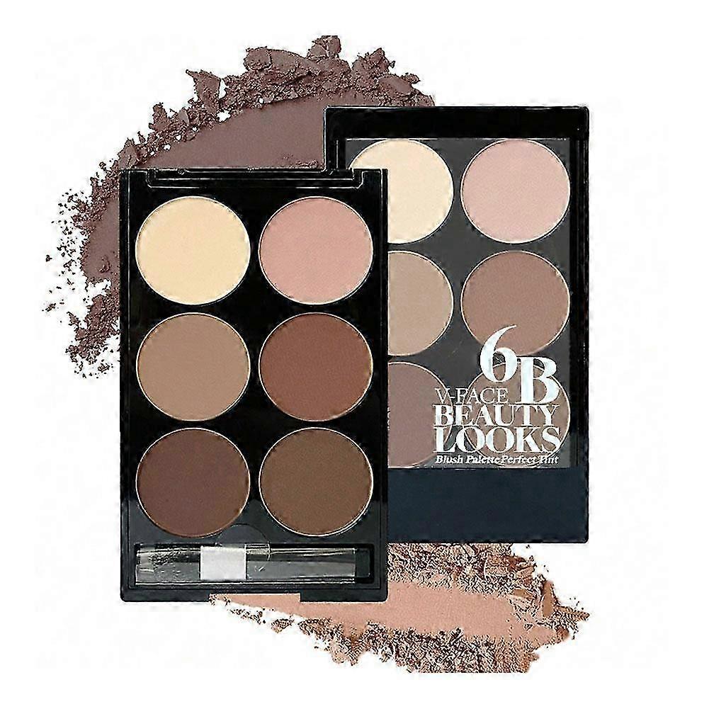 Cujmh 6 Color Contour Palette Matte Highlight Powder Long Lasting Smooth Finish