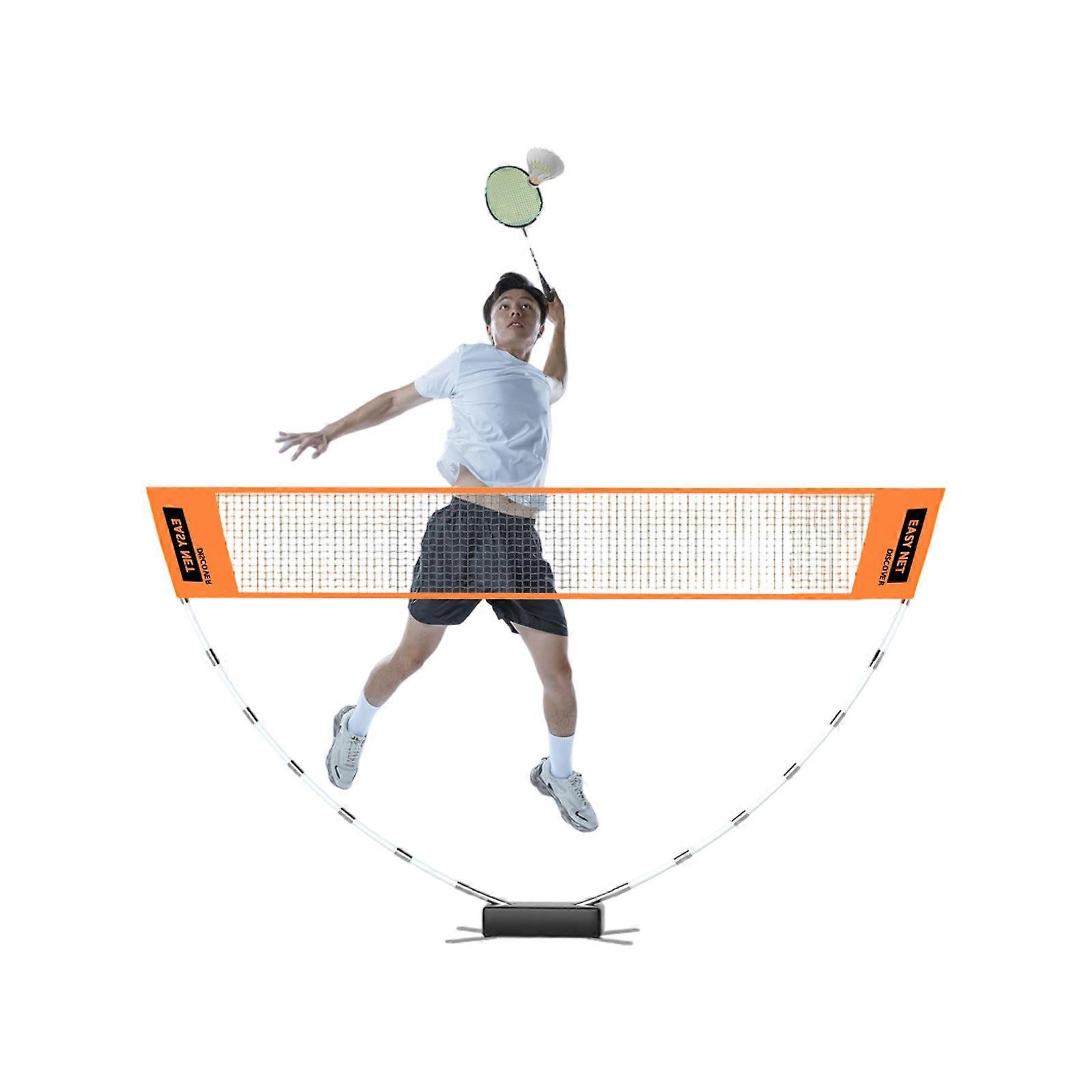 Professional Foldable Training Net System For Badminton Stainless Durable Design Compact Storage  orange color
