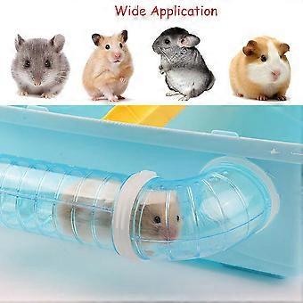2 set Hamster Tubes, Adventure External Pipe Set Hamster Cage Toys to Expand Space DIY Creative Connection Tunnel Blue