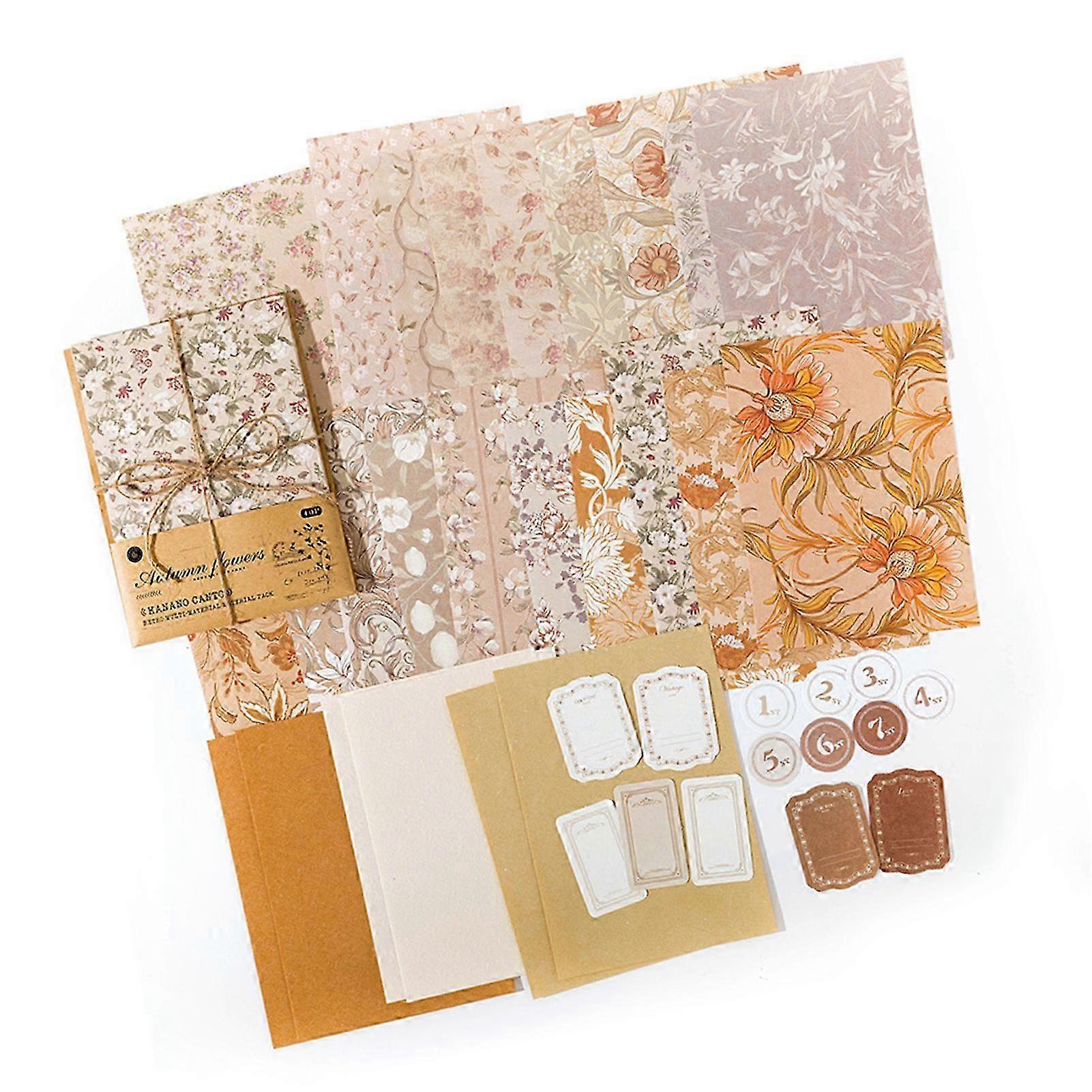 2025 Vintage Multipurpose Scrapbooking Paper Sticker Set, Writable