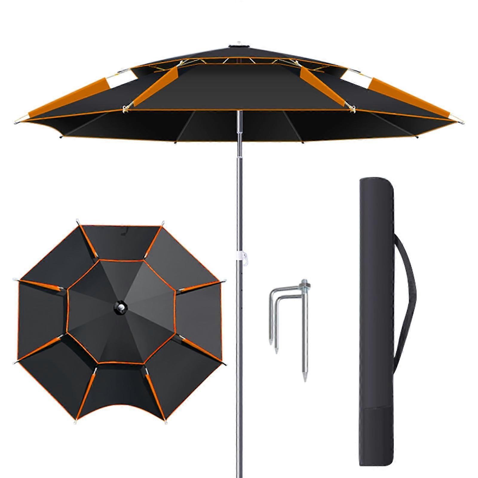 8.5FT Large Wind Resistant Patio Umbrella with Double Layer Ventilation and UVBlocking Canopy for Garden, Deck, Pool