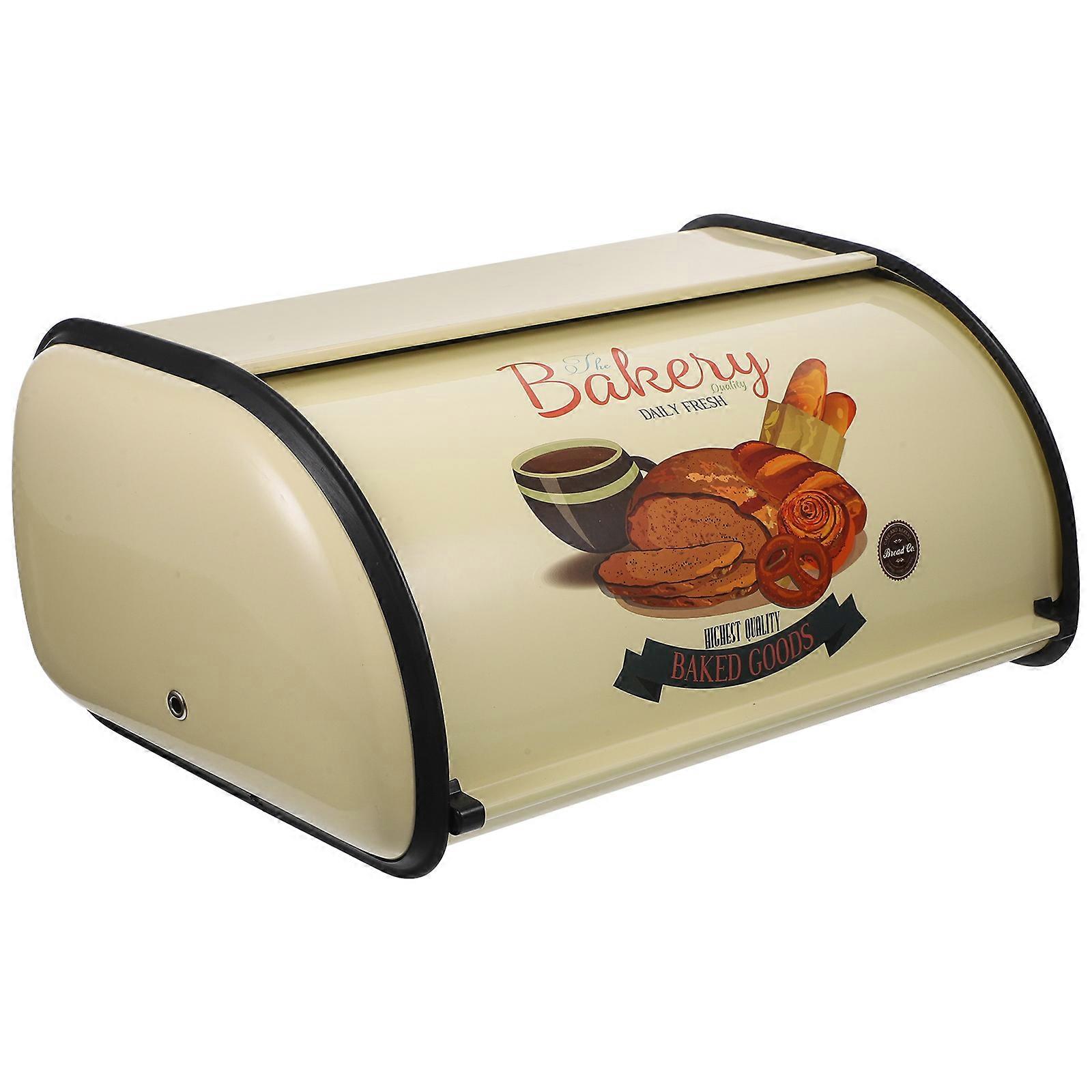 Iron-Art Bread Box Yellow for Home Use Storage Container