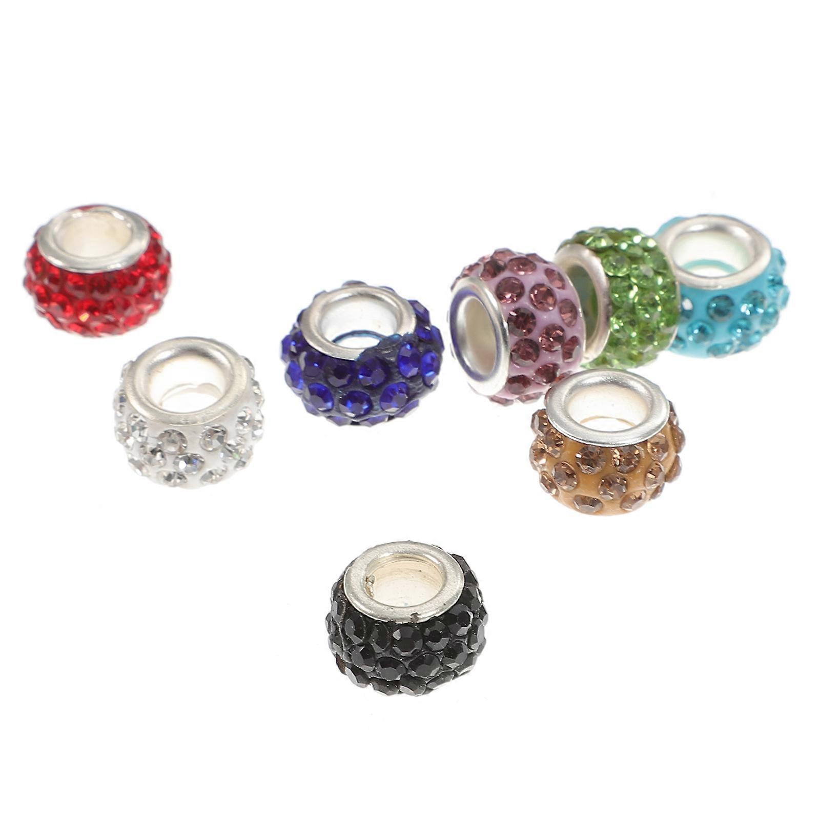 Crystal Charm Beads Polymer Clay for Bracelet Making 80Pcs Multicolor Set