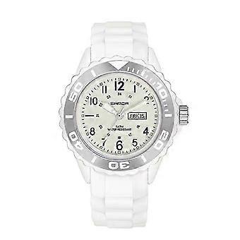 Montre électronique étanche SANDA 1053 pour femme, bracelet en TPU, double affichage