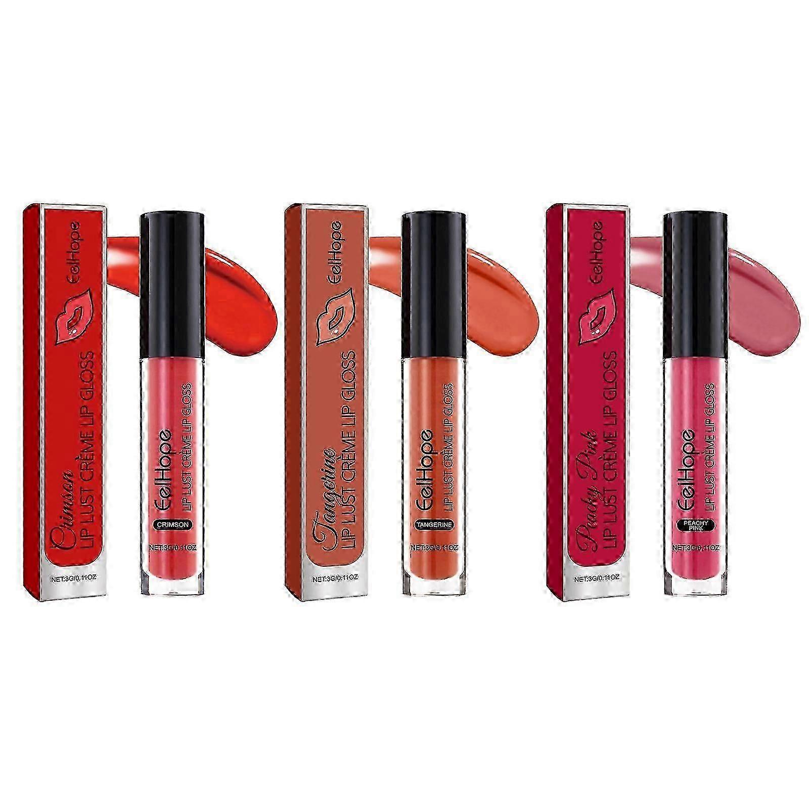Long-Lasting Vibrant Red Lip Glaze  Moisturizing, Easy Application, 3g