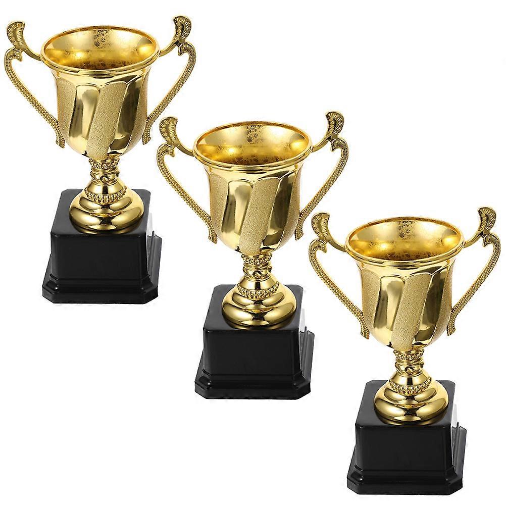 3Pcs Trophy Prop for Party Award Creative Golden Shaped Trophy